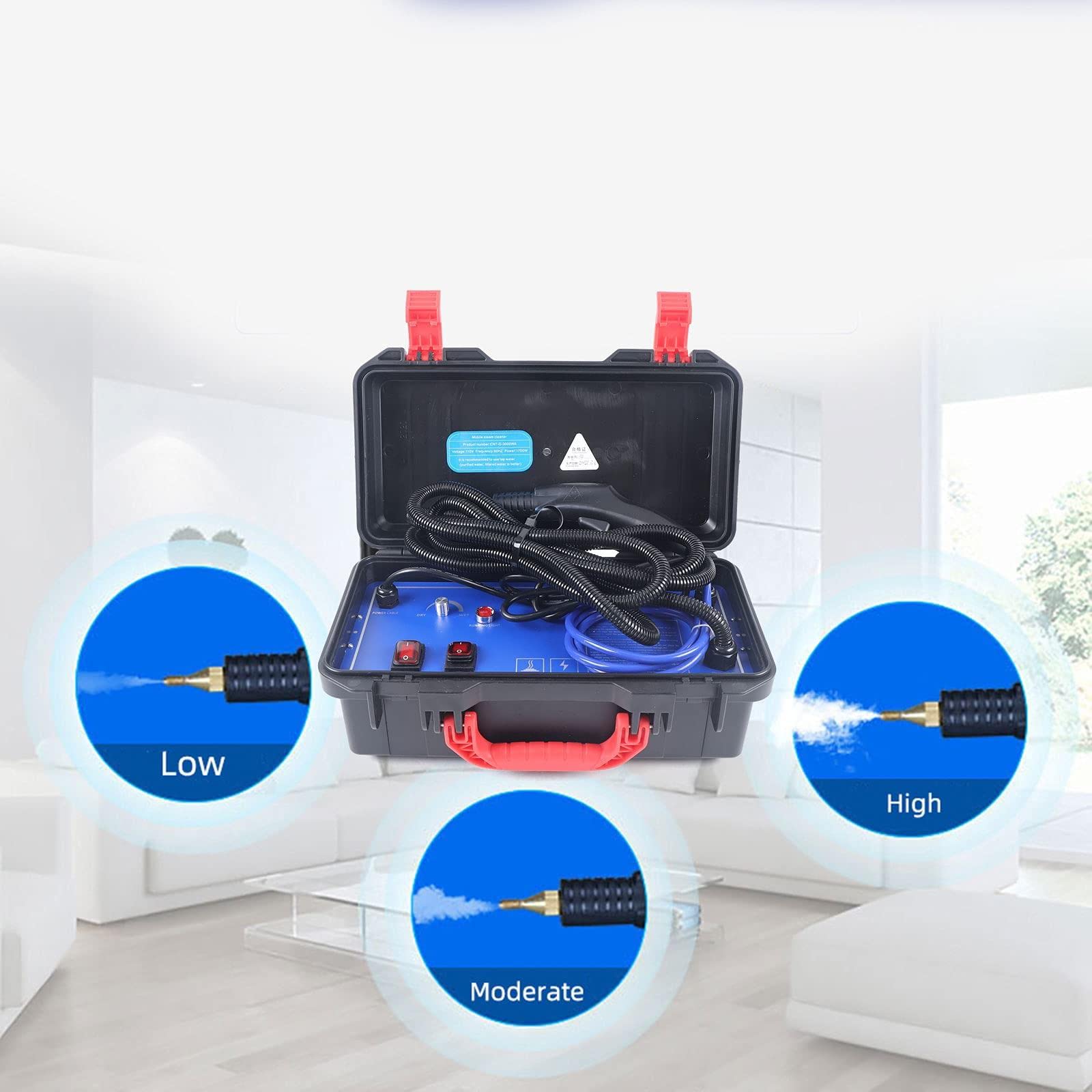 1700W Handheld Pressurized Steam Cleaner - 5 Bar High Pressure Steamer with Nozzle for Floors, Carpets, Cars & Auto Detailing | Multi-Surface Cleaning for Home, Patio & Garage (110V)