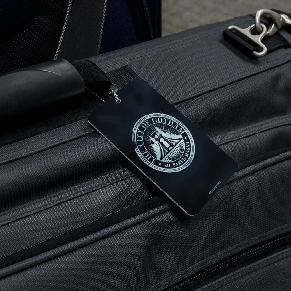 The Batman Gotham City Seal Luggage Tag - Durable Suitcase ID Tag for Carry-On Bags | Perfect for Travel, Cosplay & DC Comics Fans
