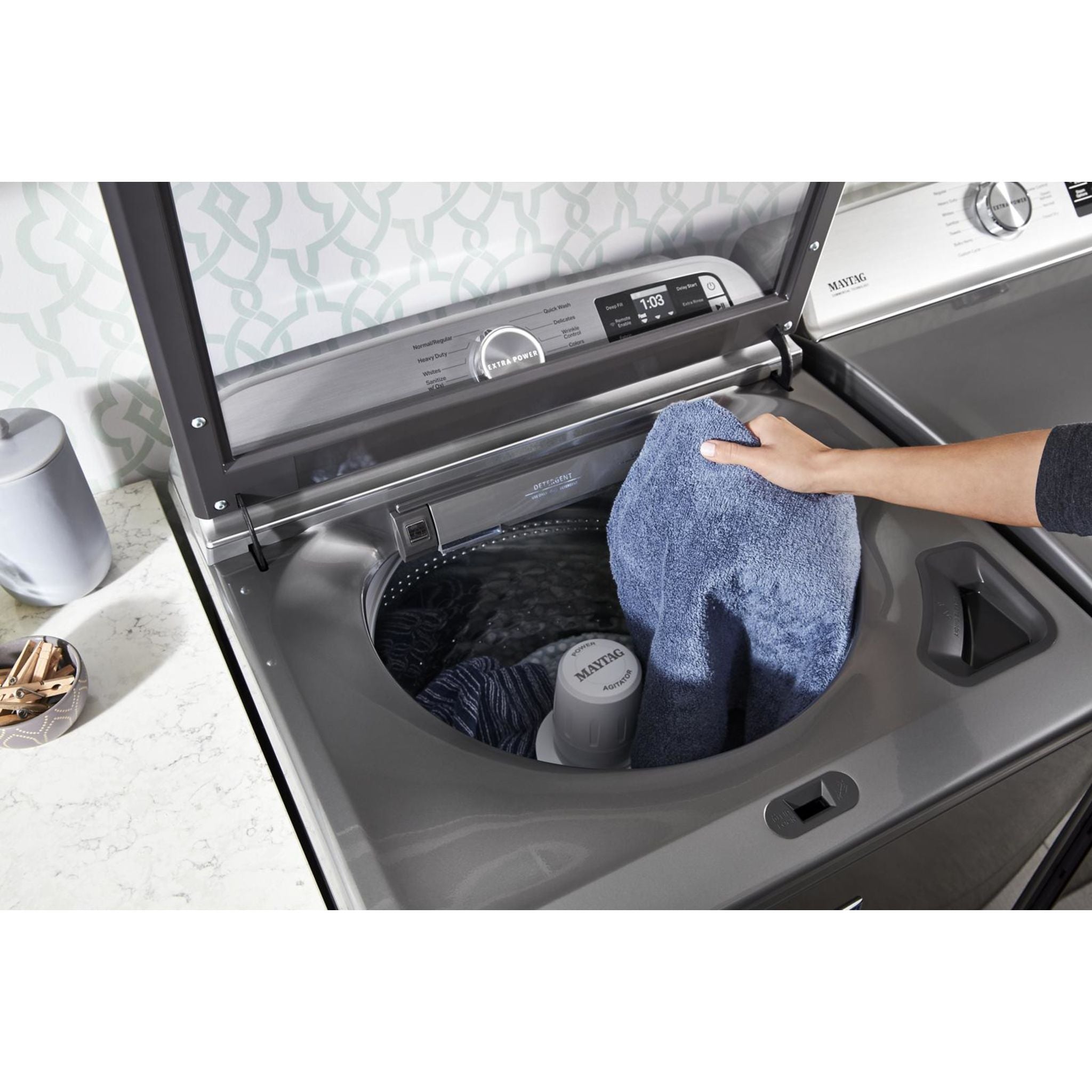 Maytag MVW7230HC 4.5 Cu. Ft. Top Load Washer in Metallic Slate - Energy Efficient Large Capacity Washing Machine for Home & Laundry Room - Perfect for Families & Heavy Duty Loads