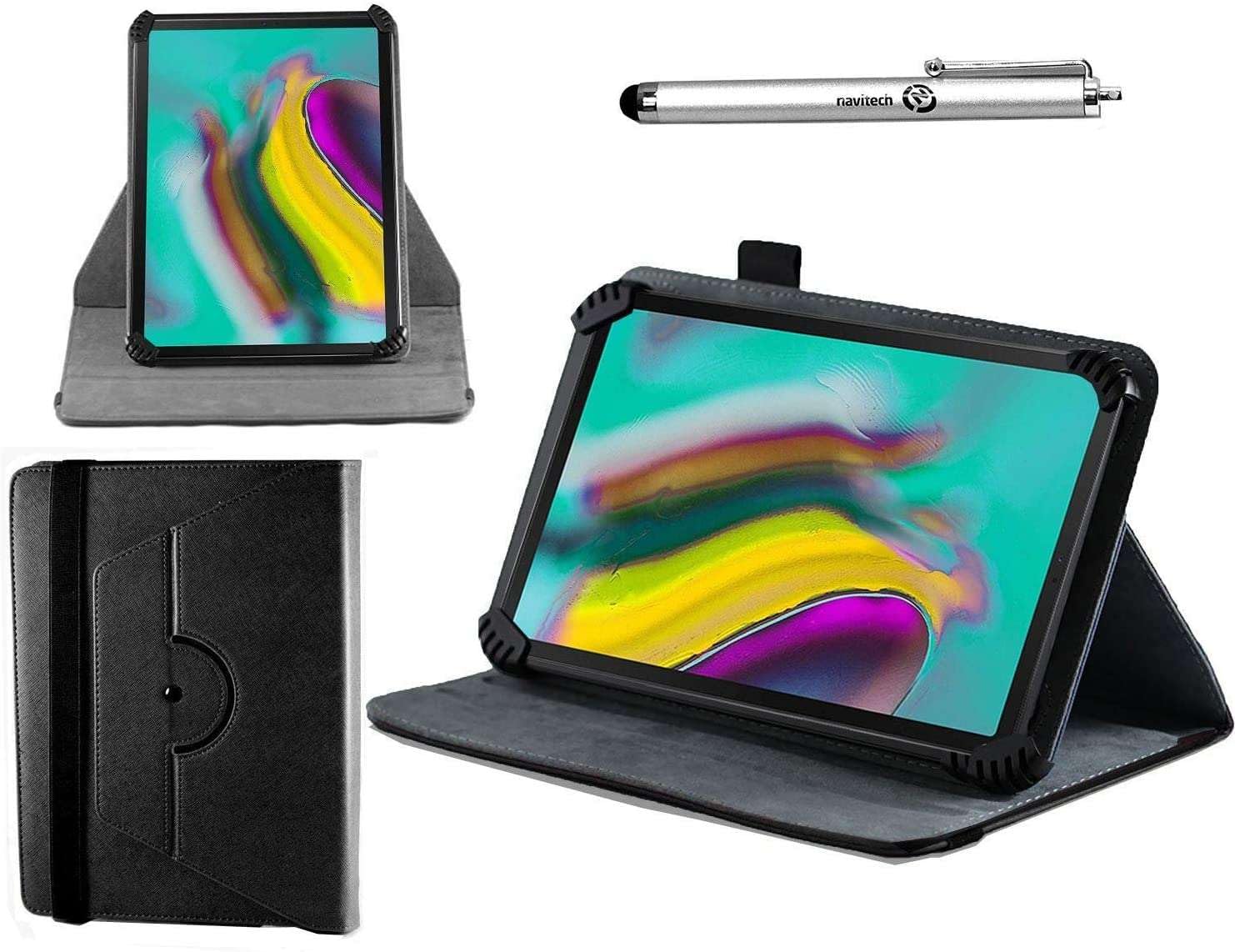 Navitech Black Protective Case with 360° Rotating Stand & Stylus Pen for ASUS ZenPad S 8.0 Tablet - Perfect for Work, Study, and Entertainment