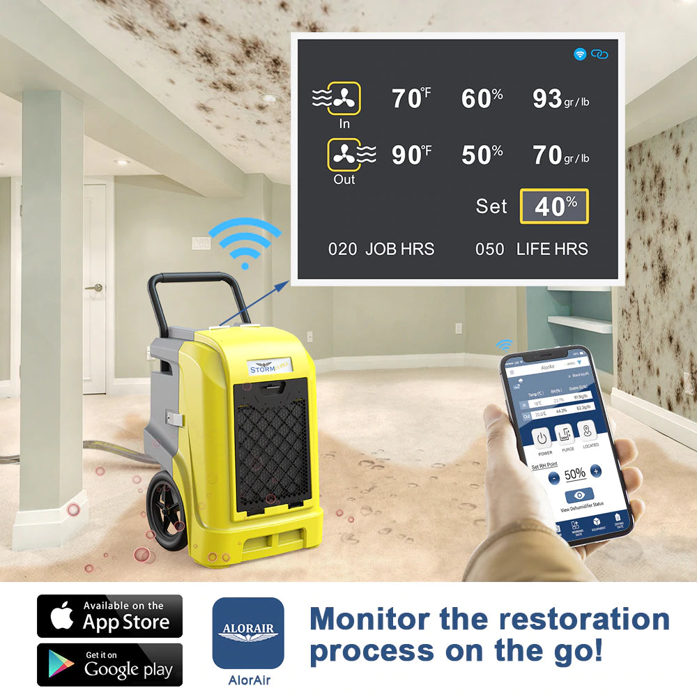 ALORAIR Smart WiFi Storm Ultra Industrial Commercial Dehumidifier with Drain Hose - 90 PPD High Capacity for Basements, Warehouses & Large Spaces