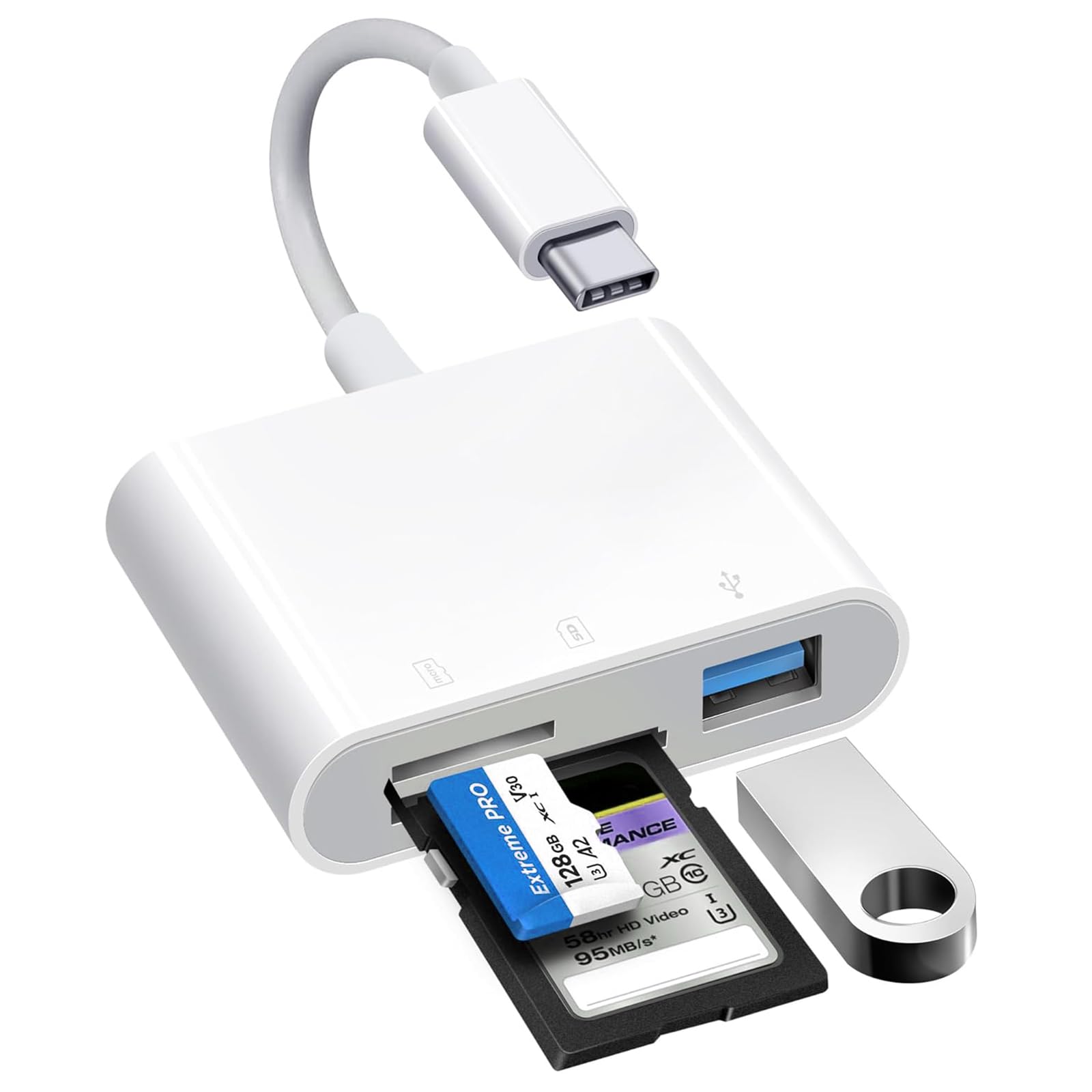 INBOLM USB C to Micro SD Card Reader - Dual Slot OTG Adapter for MacBook Pro/Air/Mini, Android & USB-C Devices | High-Speed Data Transfer for Cameras, Phones & Laptops | Perfect for Photography, File Backup & Mobile Storage Expansion