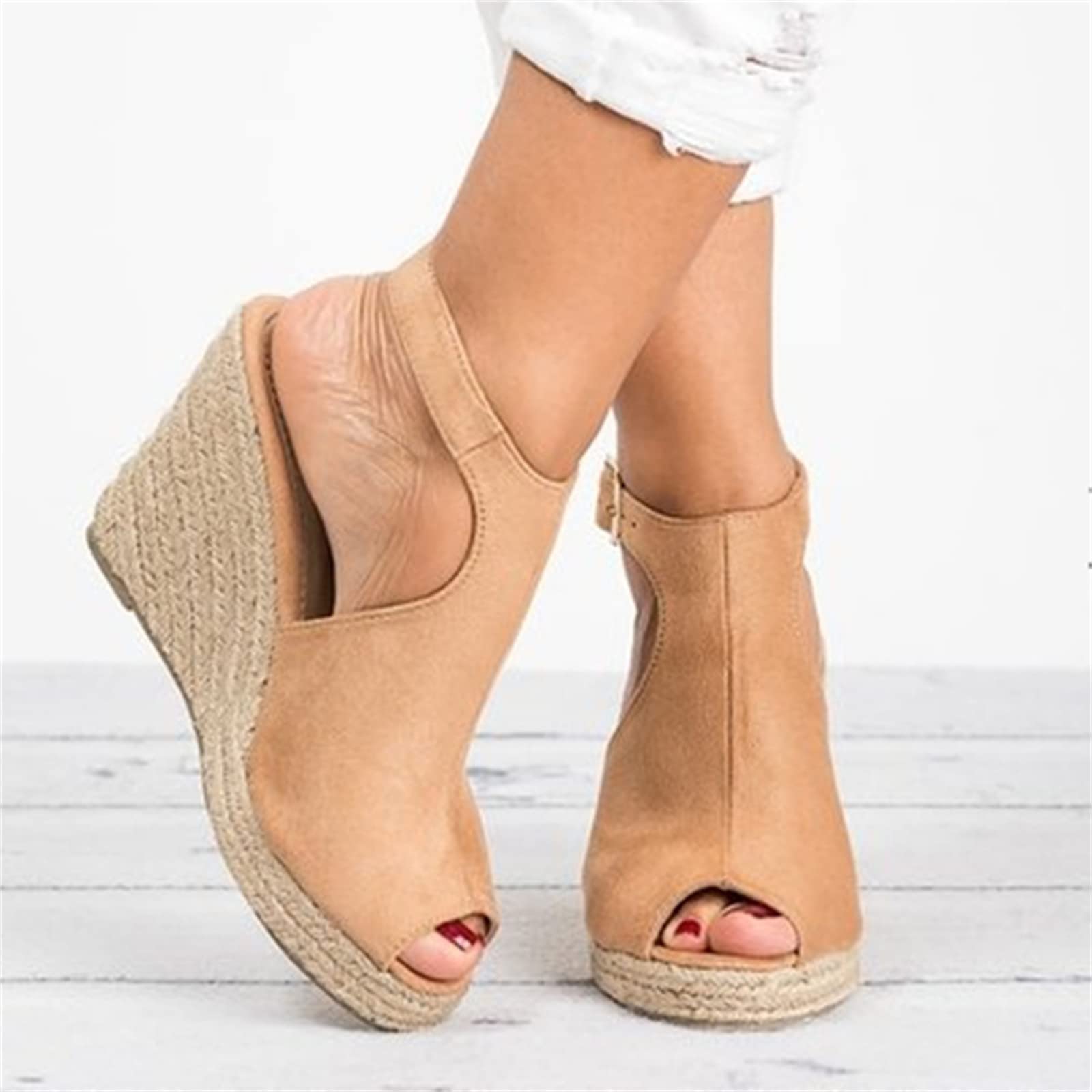 Women's Wedge Sandals with Ankle Strap - Open Toe Platform Sandals for Casual & Dressy Outfits | Summer Beach Shoes for Walking, Vacations & Outdoor Activities