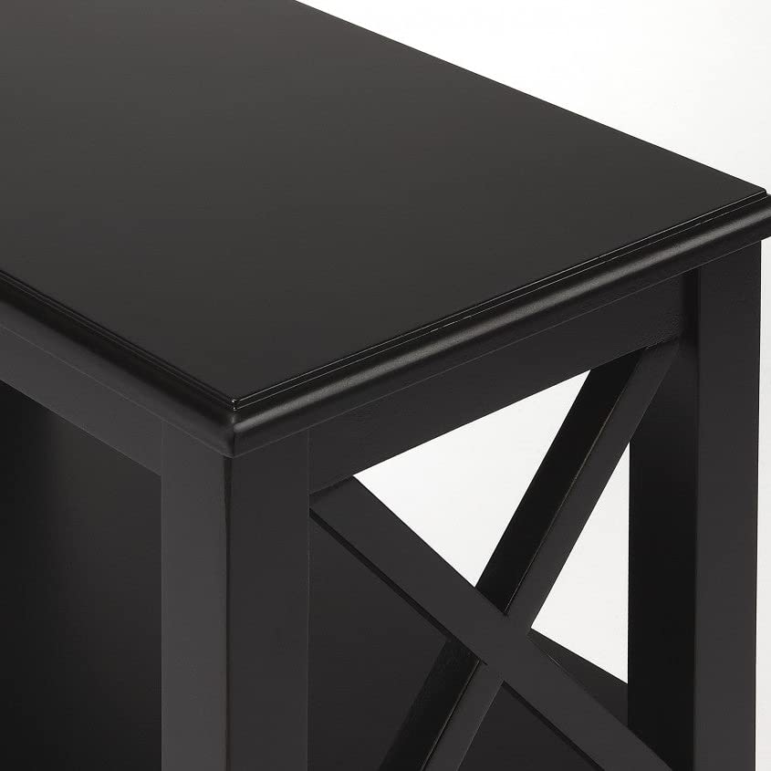 HomeRoots Black Licorice Bookcase - Solid Poplar Hardwood & Maple Veneer with MDF Core - Perfect for Living Room, Office, or Library Storage
