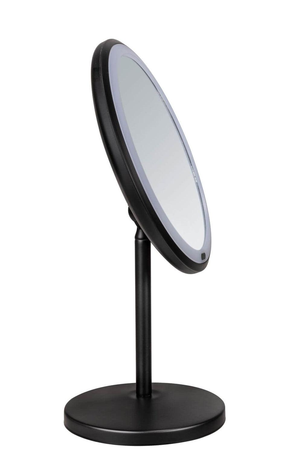 Onno 5x Magnification LED Vanity Makeup Mirror with Touch Control - Matte Black Finish for Professional Makeup Application & Skincare Routine