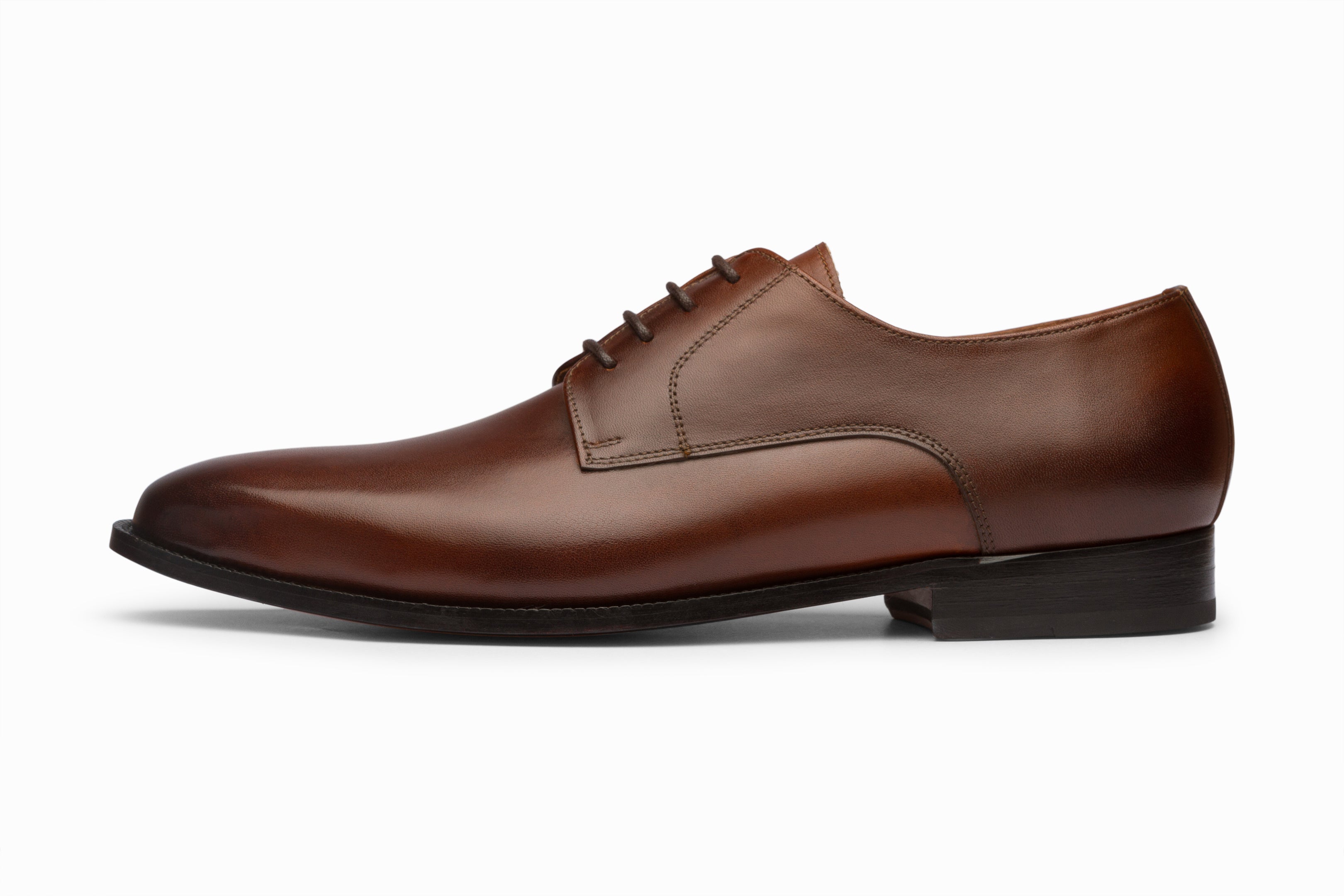 Men's Classic Plain Brown Derby Shoes - Stylish & Comfortable for Business, Casual & Formal Occasions