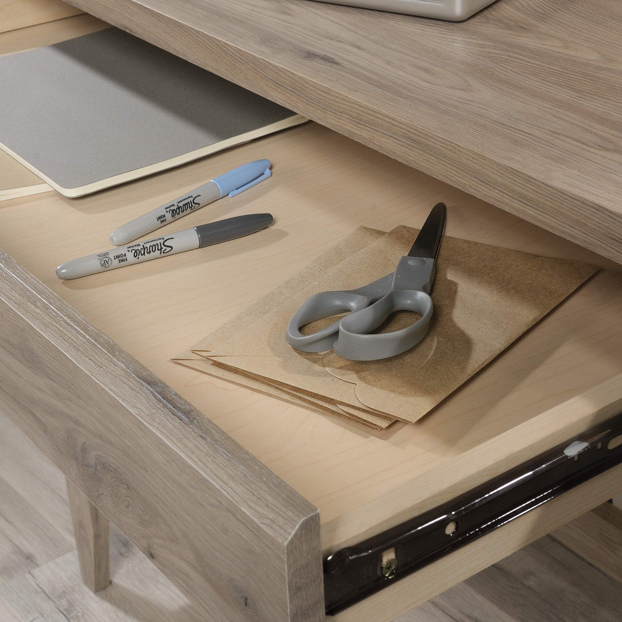 Sauder Summit Station Desk - Laurel Oak Finish | Modern Home Office Desk for Work & Study | Durable Writing Desk with Storage