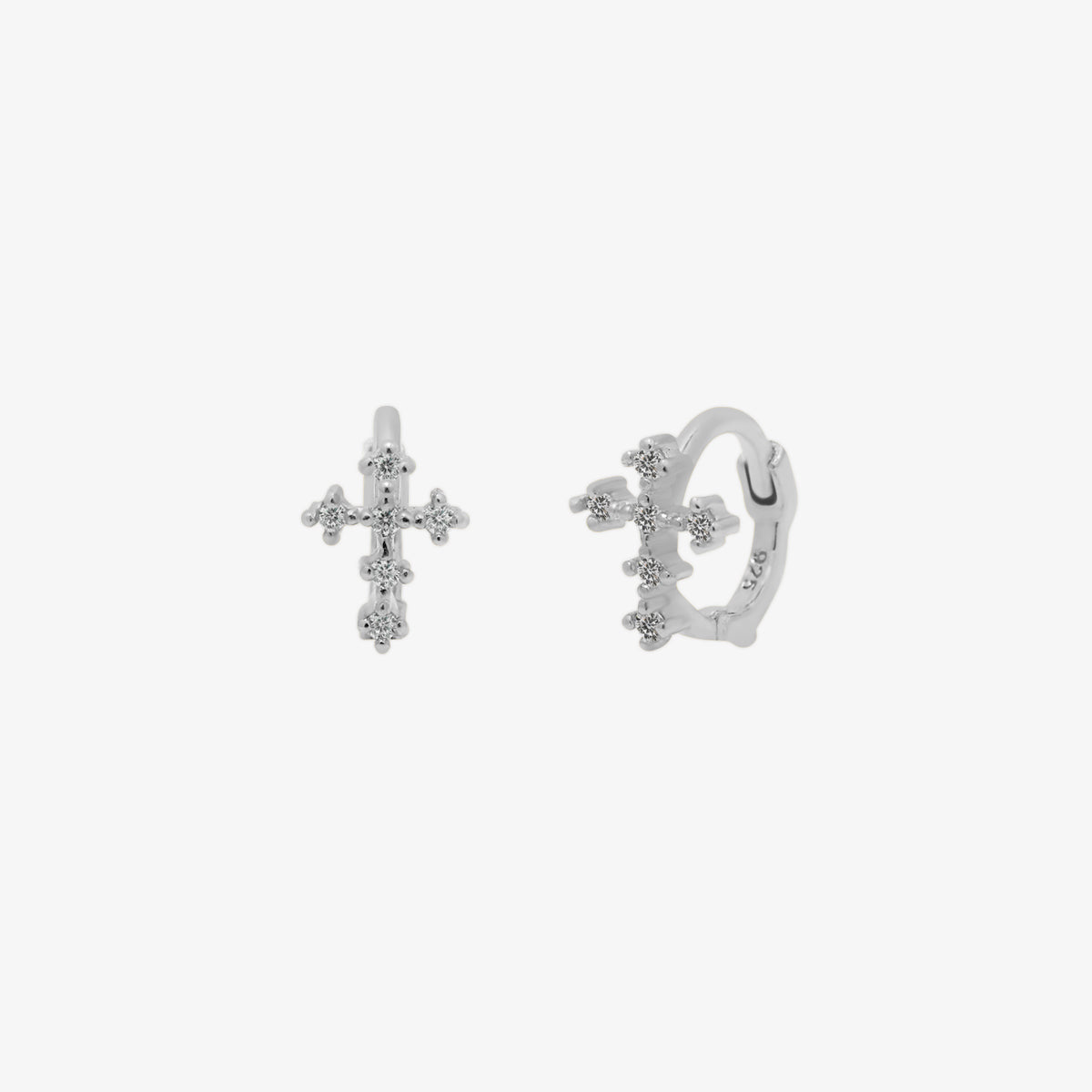 Cubic Cross Huggie Earrings for Women - Minimalist Gold Hoop Earrings for Everyday Wear - Perfect for Gifts, Parties, and Casual Outfits
