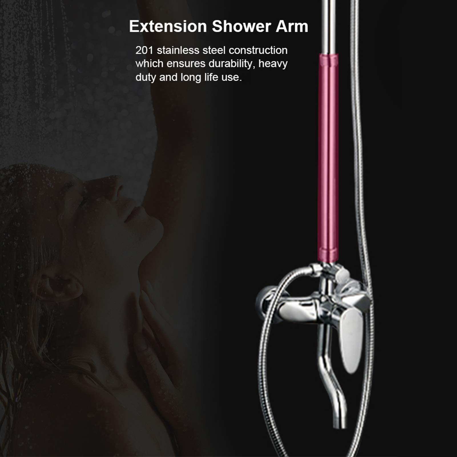 Delaman 6-Inch Stainless Steel Shower Arm Extension - Ceiling Mount Shower Head Extender for Bathroom & Spa - Perfect for Adjustable Height & Relaxing Shower Experience