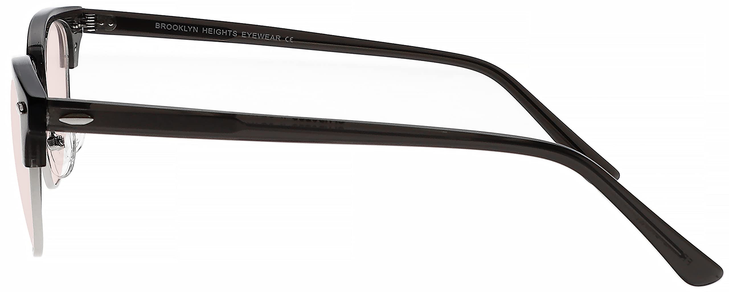 Pink Reading Glasses with Real Glass Lenses & Club Style Frame - Translucent Grey +2.50 Magnification | Perfect for Book Lovers, Office Work & Computer Use