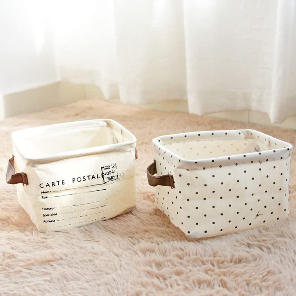 2 Pack Cotton Fabric Bread Baskets - Foldable Kitchen Storage Bins for Bread, Fruits & Vegetables | Perfect for Home, Bakery, or Restaurant Use (JY-001)