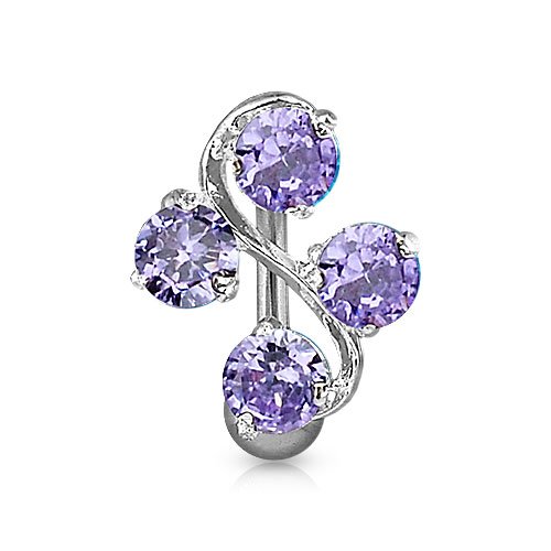 Lavender Vine Belly Ring - 14G 3/8