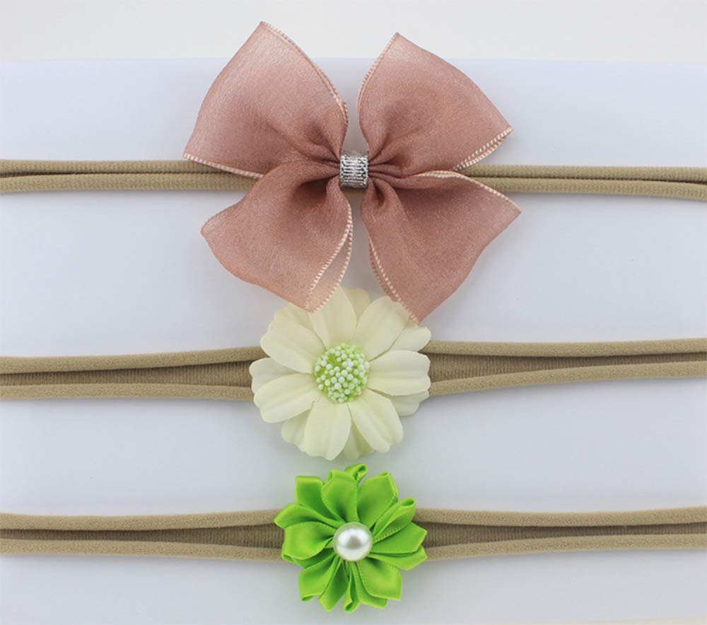 Flairs New York Baby Infant Christmas Holiday Floral Elastic Headbands - Soft Hair Bands for Newborn Girls, Toddlers & Kids - Perfect for Holiday Photos, Birthday Parties & Special Occasions