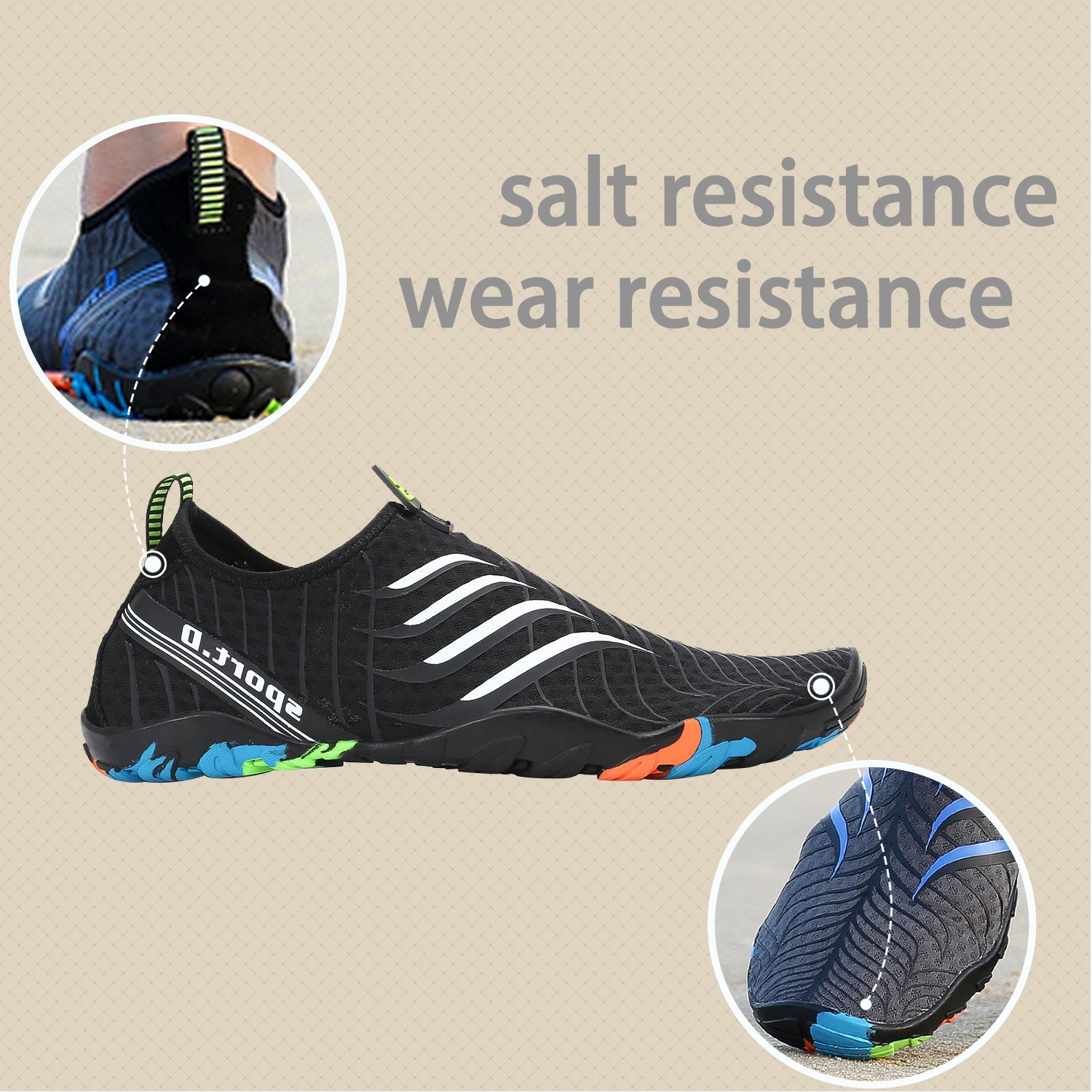 **Mens & Womens Water Shoes - Quick Dry Aqua Swim Shoes for Beach, Diving, Surfing, Kayaking, Yoga & Water Sports - Barefoot Comfort for Outdoor Activities**