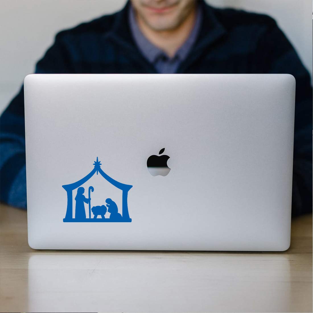 Nativity Silhouette Vinyl Decals (Set of 2) - Premium Waterproof Stickers for Laptop, Phone, Car, Helmet & Home Decor - Perfect for Christmas Gifts, Wall Art & Holiday Decorations