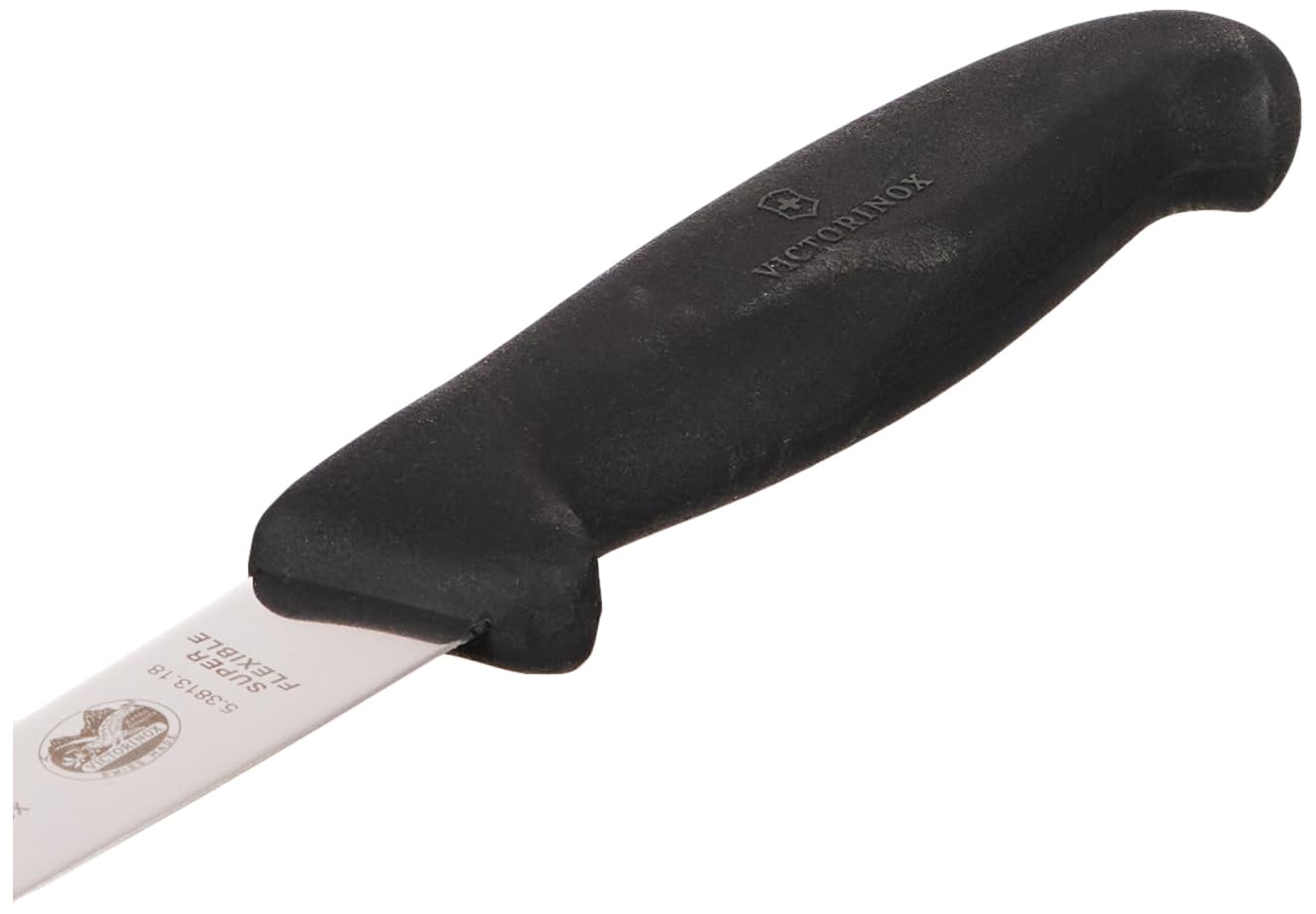 Victorinox 7 Inch Fillet Knife with Straight Flexible Blade - Black Fibrox Handle for Fish Cleaning, Hunting & Outdoor Cooking - Model 5.3813.18
