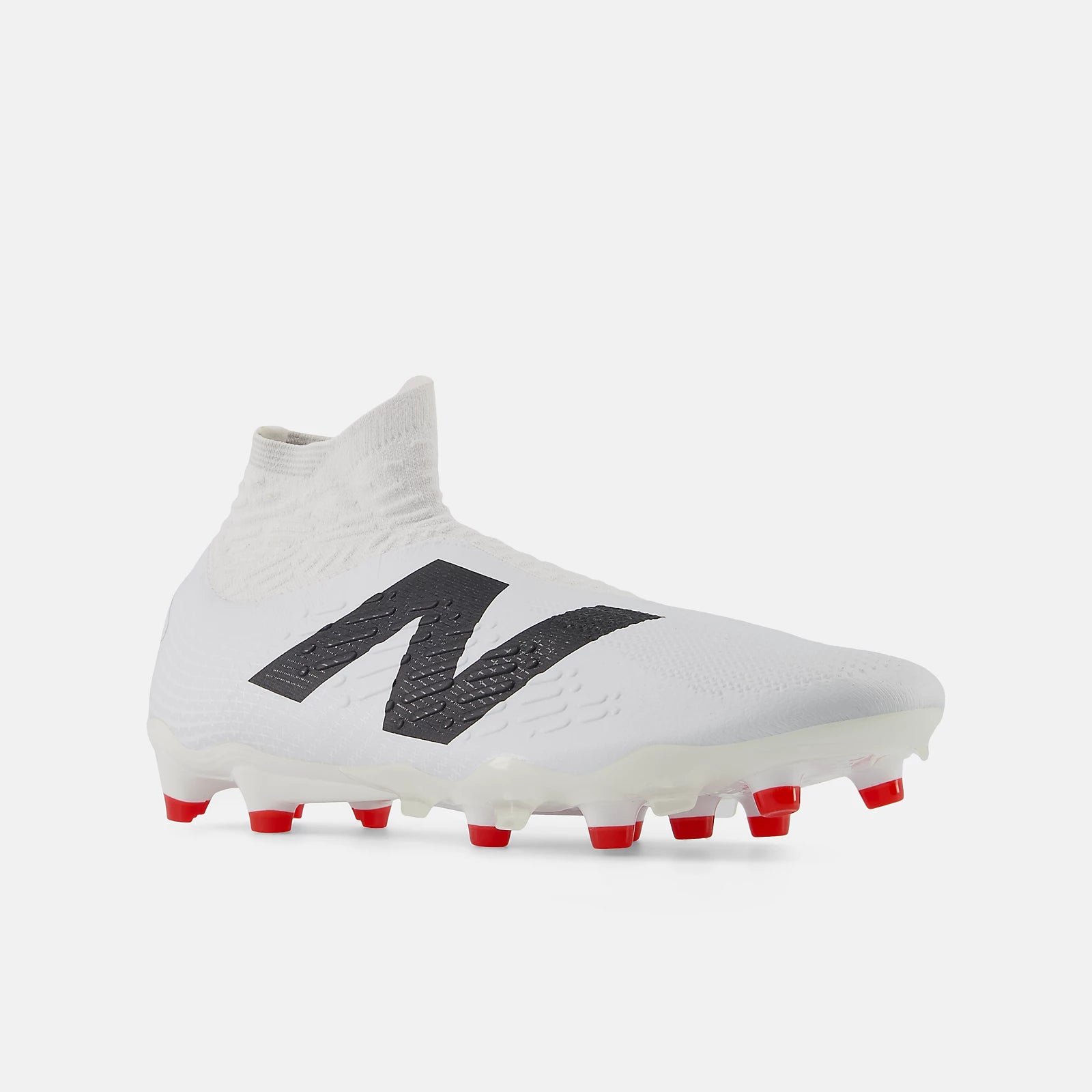 New Balance Tekela v4+ Pro FG Soccer Cleats - White/Black/True Red - Lightweight Football Boots for Firm Ground - Perfect for Competitive Matches & Training Sessions