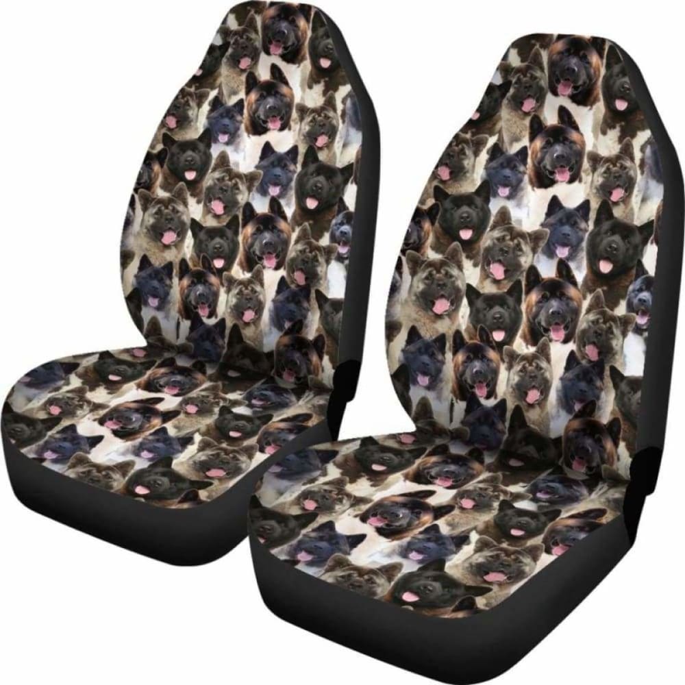 Akita Full Face Car Seat Covers - Universal Fit for Most Vehicles, Waterproof & Anti-Slip Protection (Set of 2) - Perfect for Road Trips, Daily Commutes, and Pet Protection