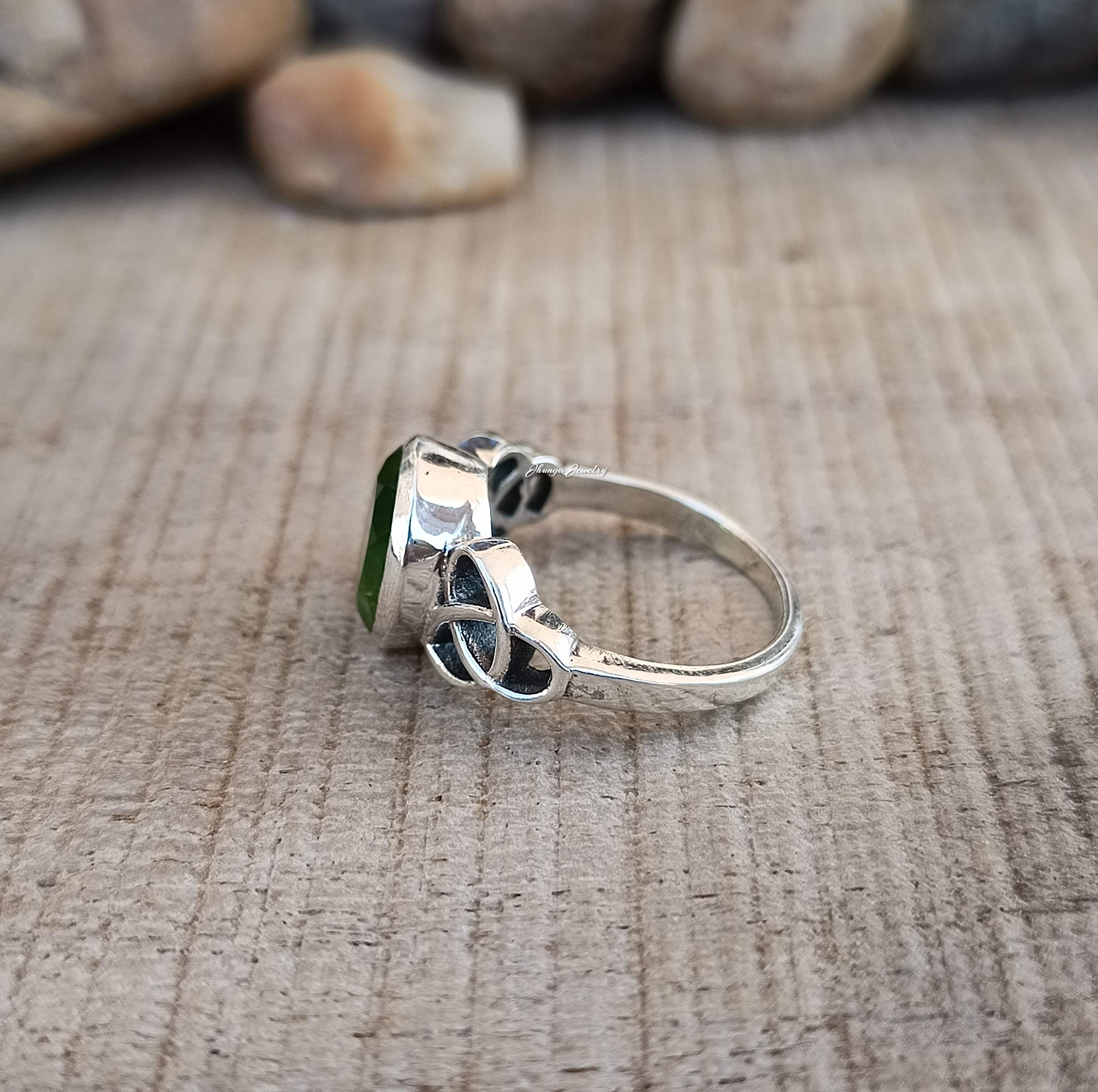 Handcrafted 925 Sterling Silver Peridot Ring | Oval August Birthstone Jewelry | Unique Boho Statement Ring for Women | Perfect Gift for Anniversary, Birthday & Promise