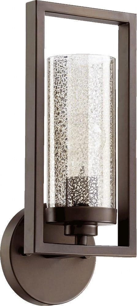 Quorum 553-1-86 Transitional One Light Wall Sconce - Julian Collection Bronze Dark Finish Wall Light for Bedroom, Hallway & Entryway Lighting