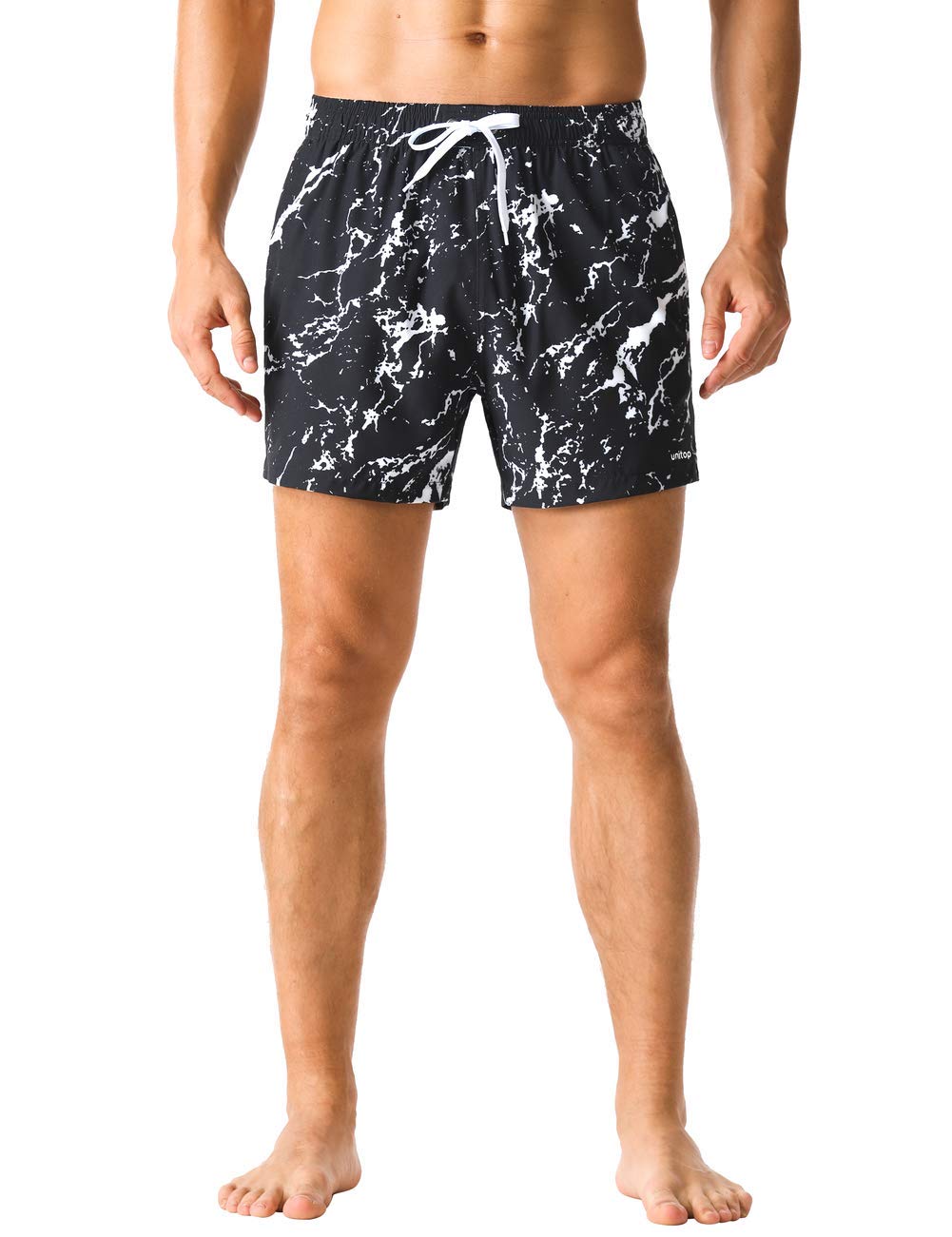 **Unitop Men's Quick-Dry Swim Trunks with Mesh Lining - Above Knee Bathing Suits for Swimming, Beach & Pool Activities**