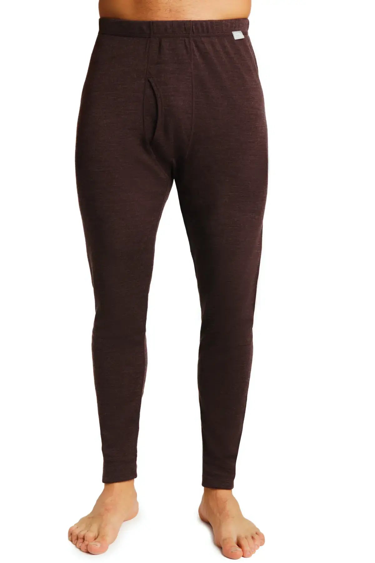 Premium Men's Merino Wool Pants 250g - Soft & Warm Winter Hiking Base Layer - Chocolate Brown for Outdoor Activities & Casual Wear