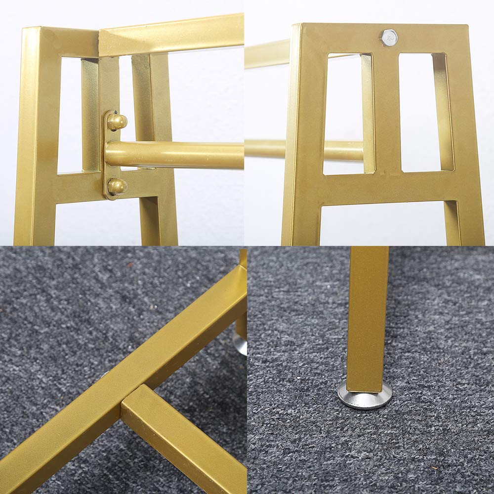 MBQQ Modern Metal Clothes Rack with Hanging Organizer - Gold Garment Rack for Laundry Drying, Closet Storage & Boutique Display | Space-Saving Home & Commercial Use