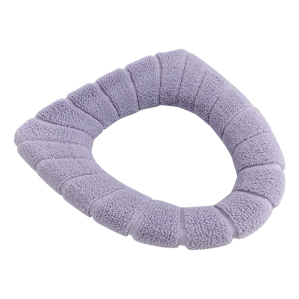 Winter Warm Stretchable Toilet Seat Cushion Cover - Soft & Washable Bathroom Accessories for Comfort - Perfect for Cold Weather & Cozy Home Use