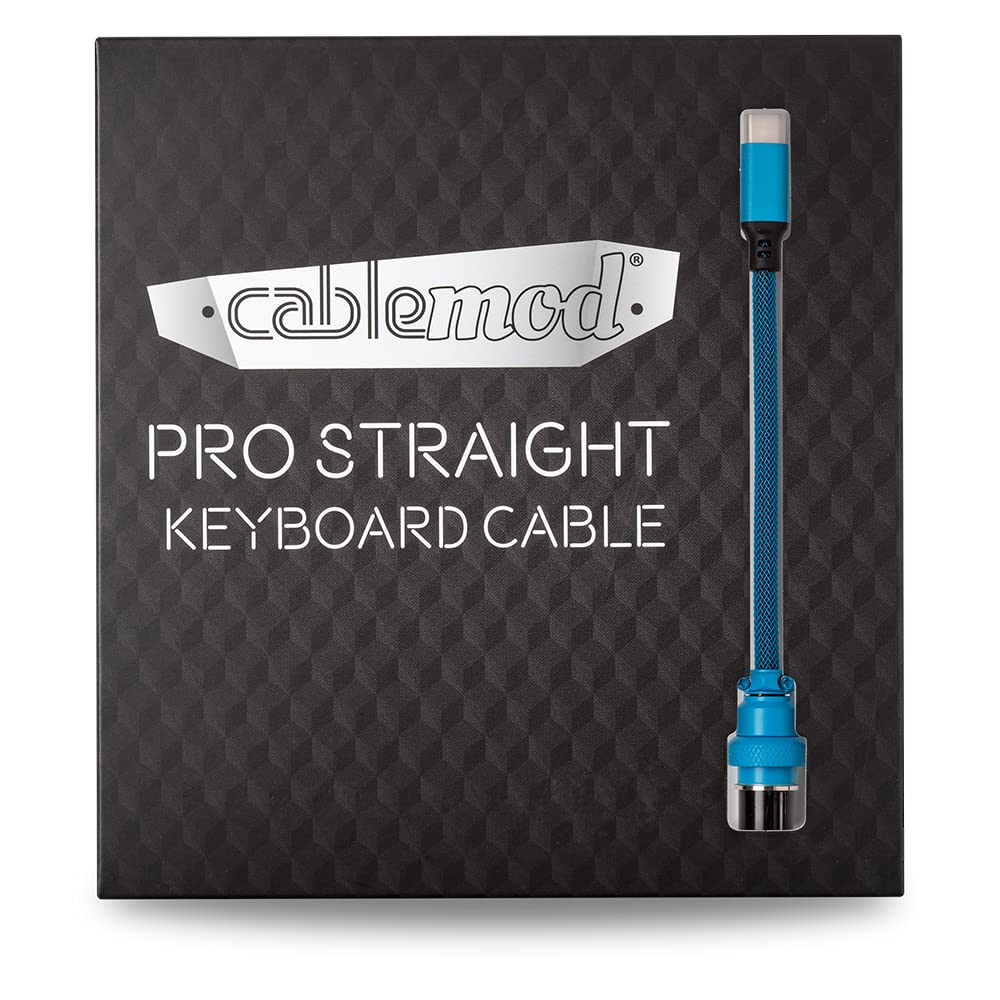 CableMod Pro Straight Keyboard Cable - USB A to USB Type C (5ft/150cm, Spectrum Blue) | Premium Braided USB Cable for Mechanical Keyboards, Gaming Setup & Office Workstation