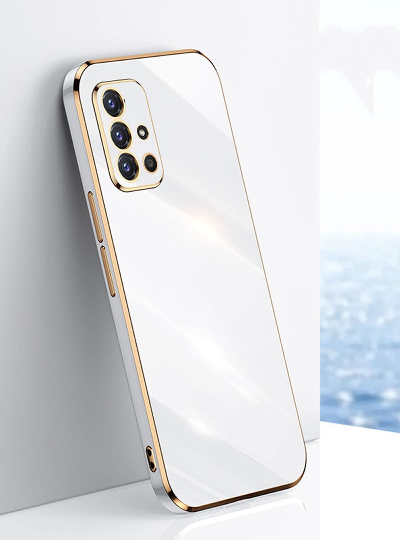 Samsung Galaxy A51 4G Phone Case - Cute Luxury Electroplated TPU Cover with Full Camera Protection & Shockproof Bumper (White) | Perfect for Everyday Use, Travel & Outdoor Activities