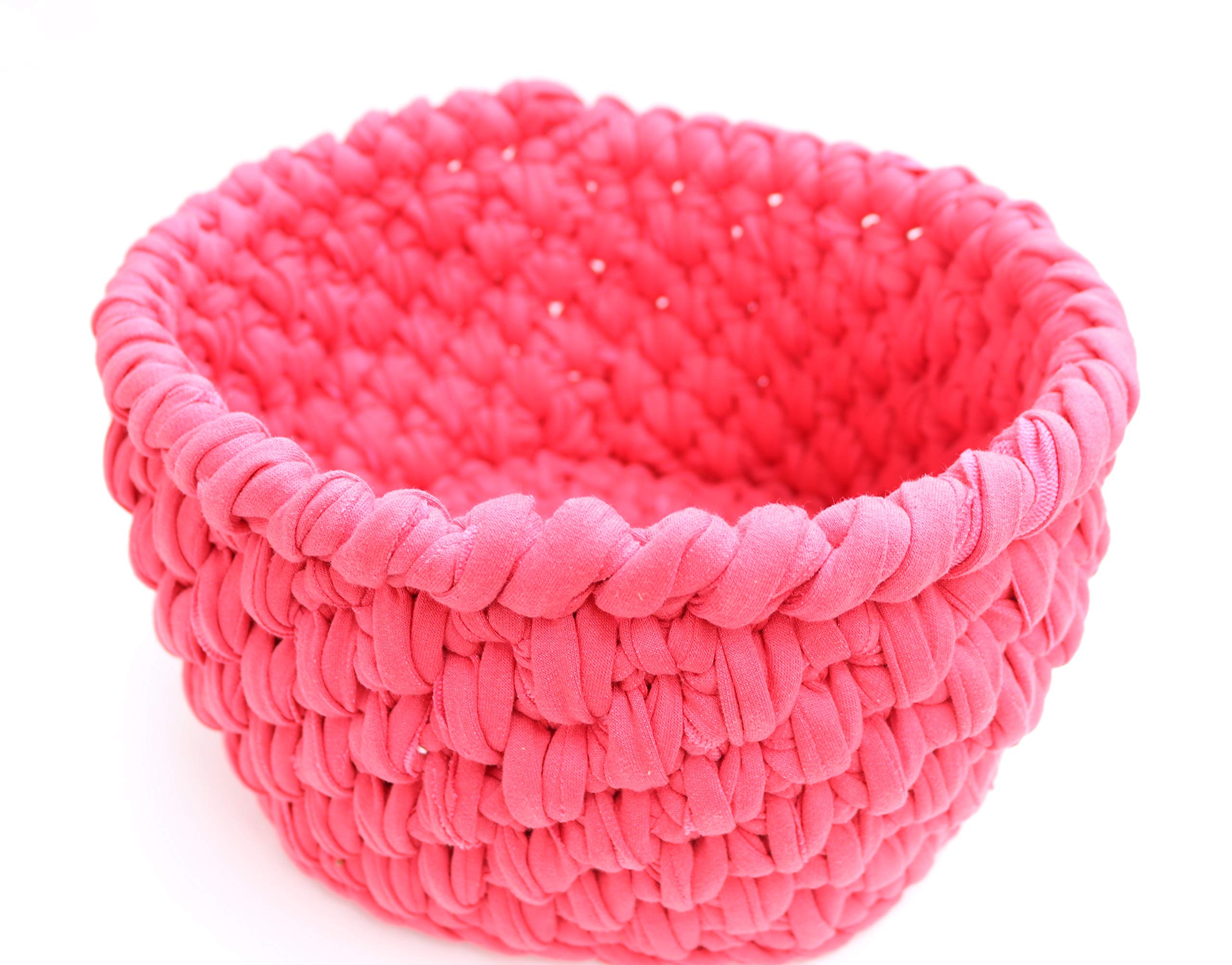Recycled T-Shirt Yarn 130 Yards (1.5 lb) - Eco-Friendly Fabric Yarn for Crocheting, Knitting & DIY Crafts - Soft Fuchsia Yarn for Rugs, Baskets & Home Decor Projects