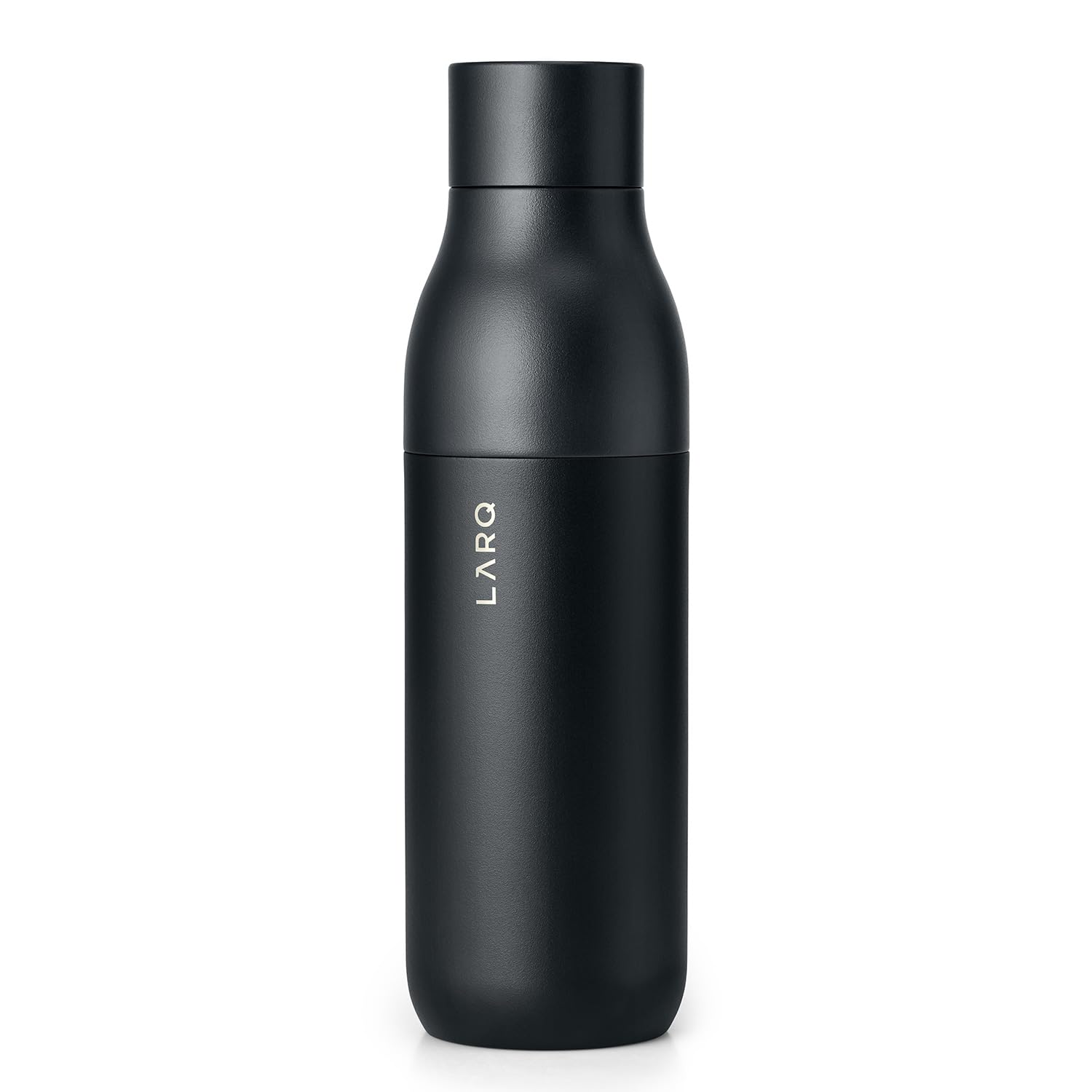 LARQ Bottle PureVis 25 oz - Self-Cleaning Insulated Stainless Steel Water Bottle with UV Water Purifier | Award-Winning Design, Reusable & Travel Friendly, Obsidian Black | Perfect for Hiking, Gym, Office & Outdoor Adventures