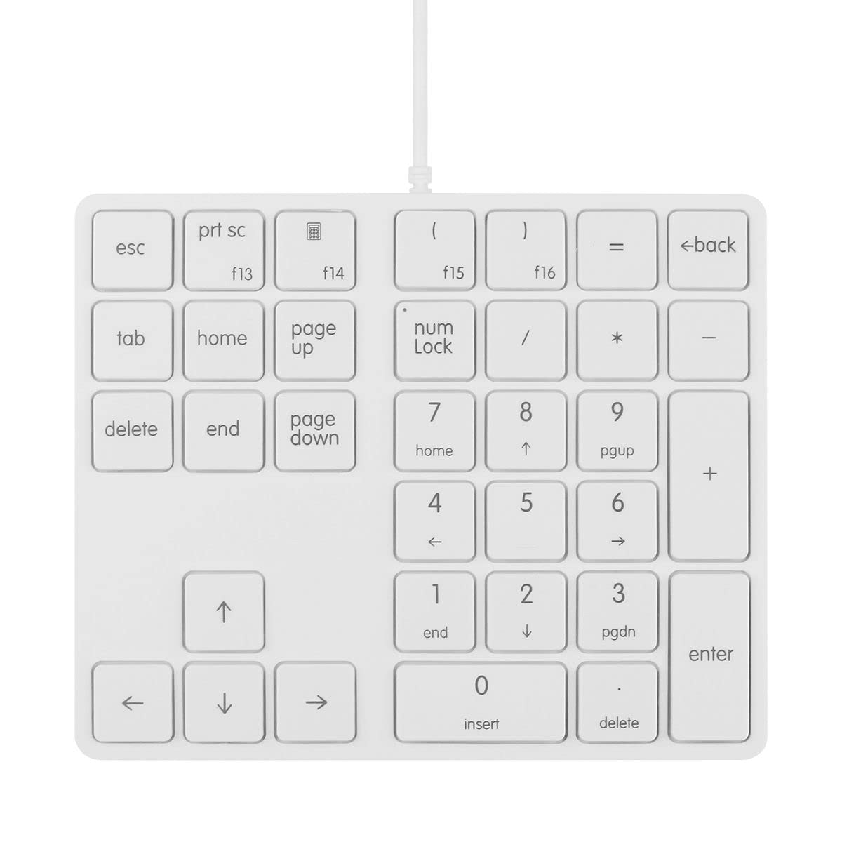 Qisan 34键迷你数字键盘多功能有线小键盘黑色Magicforce | 笔记本电脑数字键盘 | 电脑游戏键盘 | 笔记本电脑配件 | 白色Magicforce | 适用于办公、财务、数据输入和游戏场景