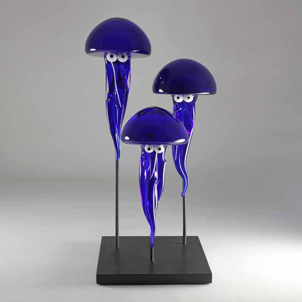 Handmade Jellyfish Blown Glass Sculpture - Elegant Ocean-Themed Art Decor for Home, Office & Gifts | Perfect for Coastal Decor, Aquarium Displays & Zen Spaces