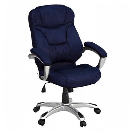 UrbanPro Contemporary Microfiber Upholstered High Back Office Chair - Ergonomic Desk Chair with Lumbar Support, Navy Blue - Perfect for Home Office, Gaming & Workspace Comfort