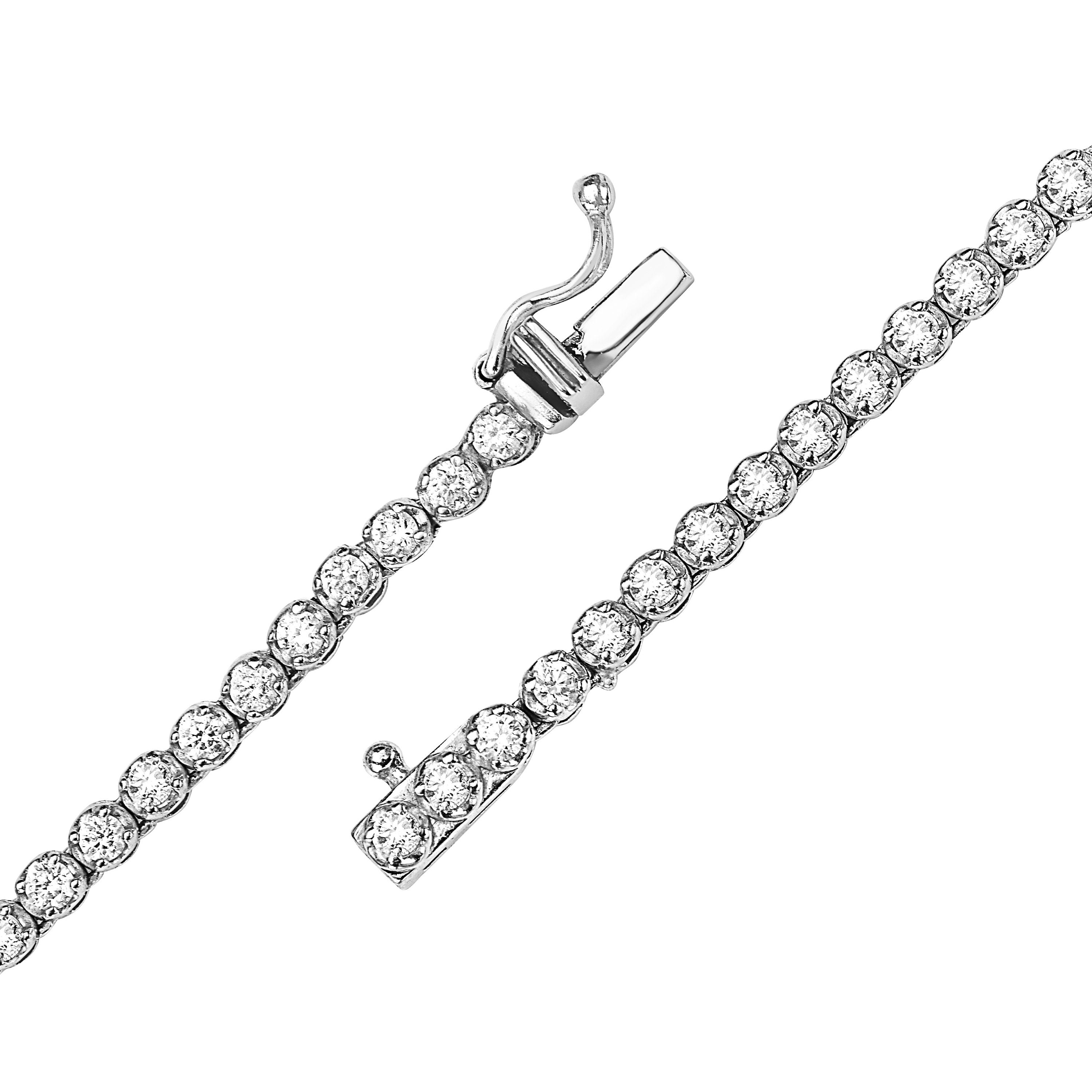 2.55 Carat Diamond Tennis Necklace - 14K Gold Buttercup Setting (1.3mm) for Women - Elegant Jewelry Gift for Anniversary, Wedding & Special Occasions