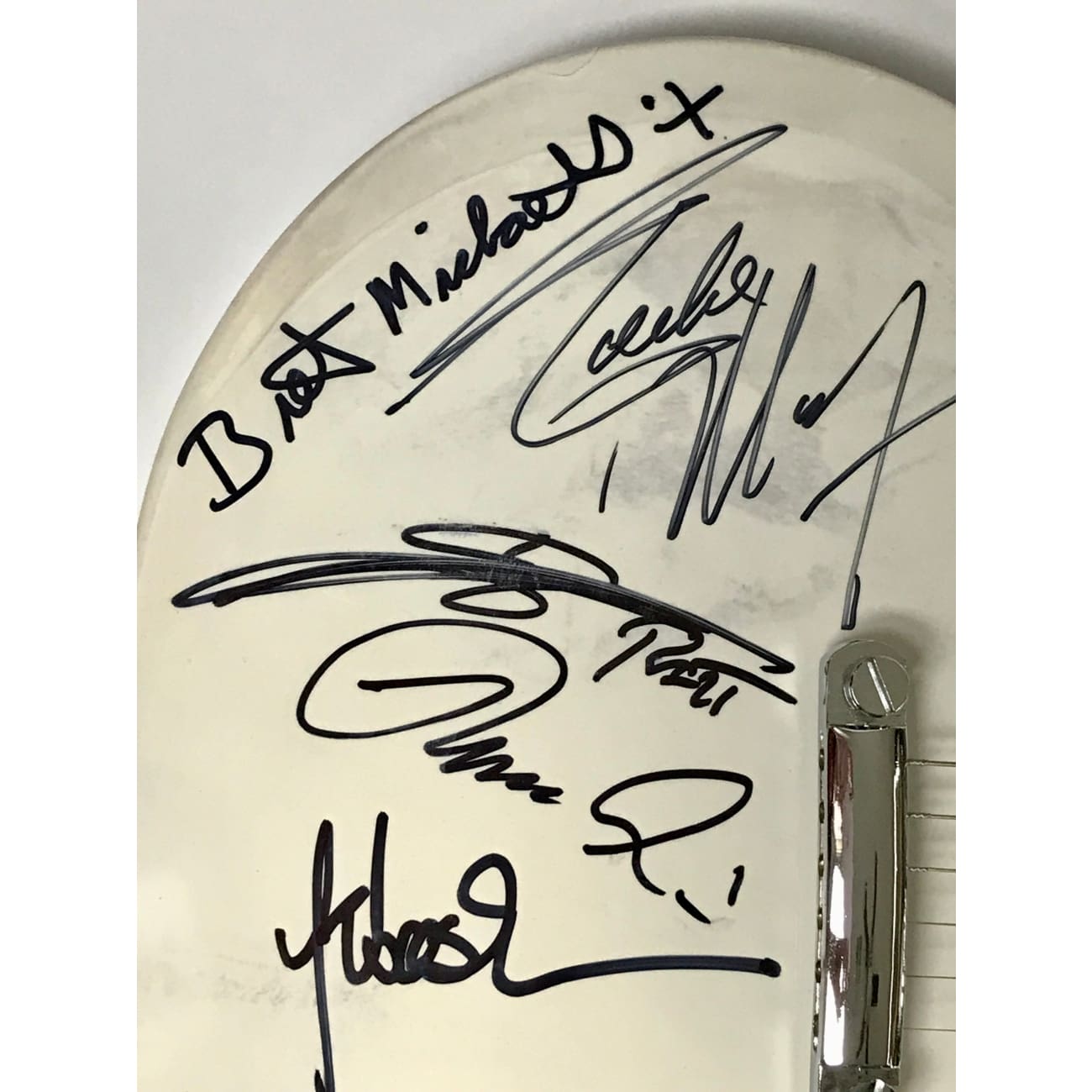 Autographed Guitar Signed by Eddie Money, Klaus Meine, Lou Gramm, Bret Michaels & Todd Rundgren - Rock Legends Collection with BAS LOA - Perfect for Music Memorabilia Collectors & Rock Fans