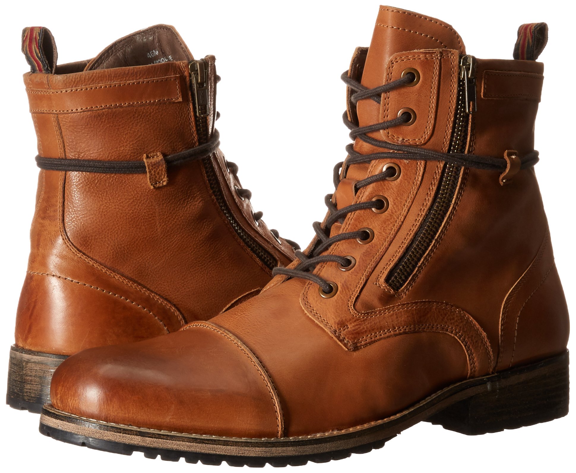 Men's Testosterone Combat Boots - Genuine Leather Slip-Resistant Poolside Shoes for Outdoor Adventures & Casual Wear