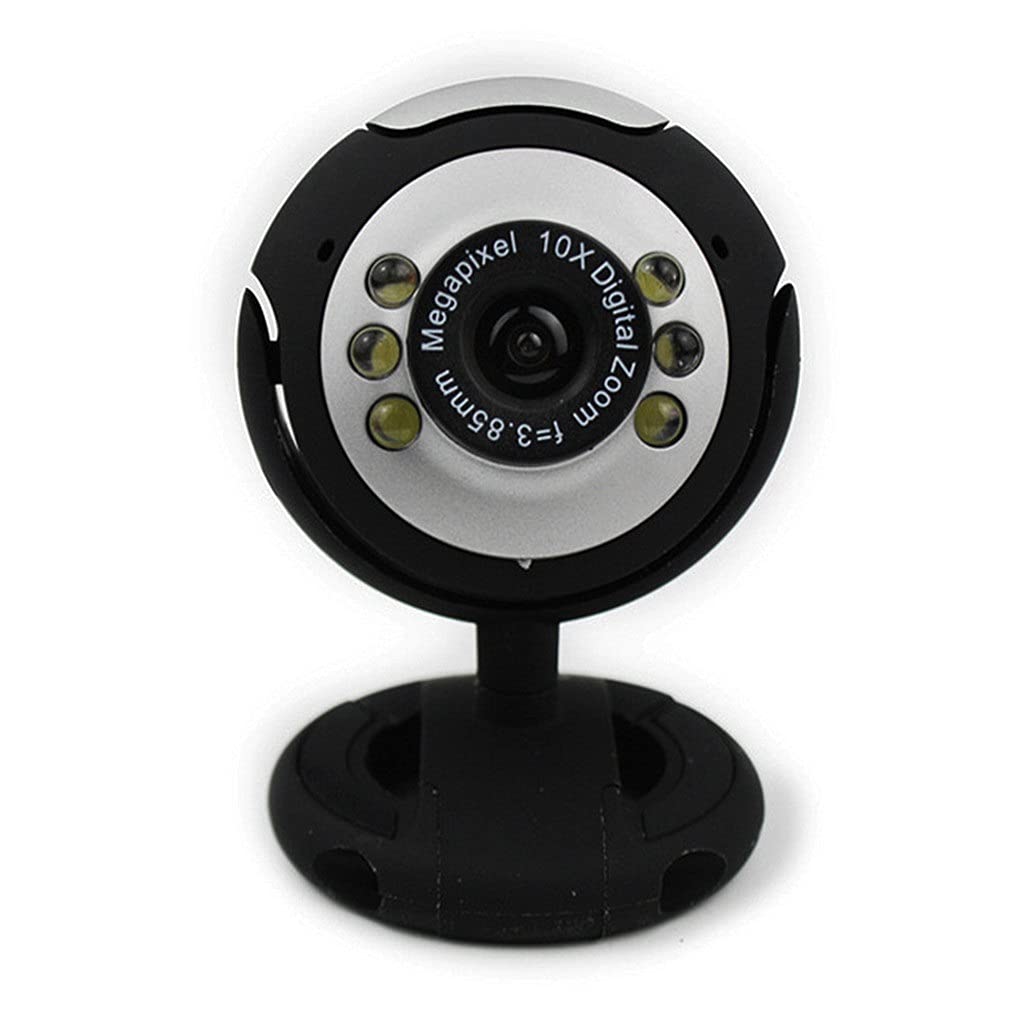 WDBBY USB 2.0 Webcam with 6 LED Night Vision, HD 1080p Camera & Built-in Microphone for PC, Laptop, Desktop - Perfect for Video Conferencing, Online Classes & Streaming