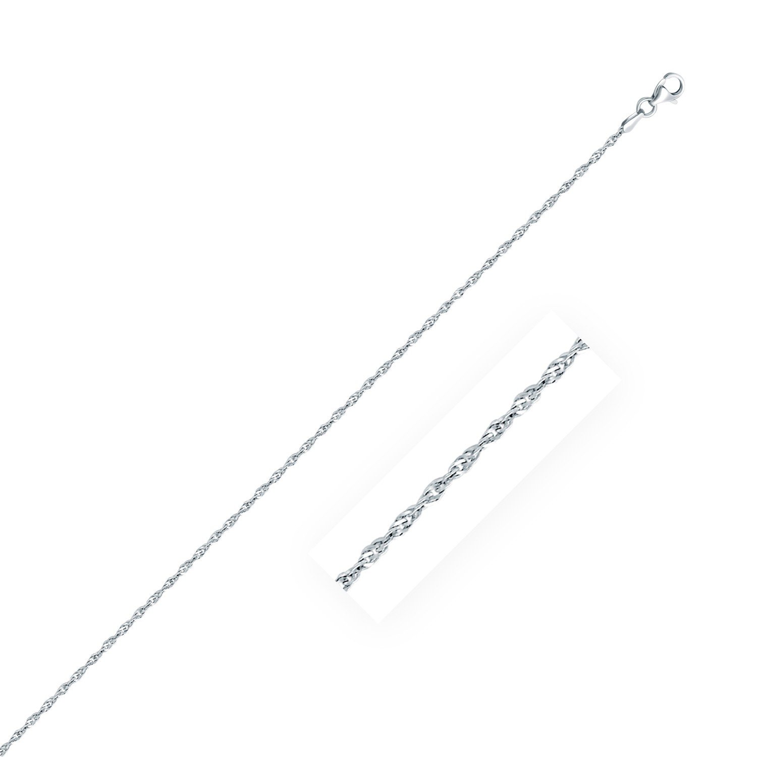 2.0mm Sterling Silver Singapore Style Chain Necklace for Women - Elegant Fine Jewelry for Everyday Wear, Date Nights & Special Occasions