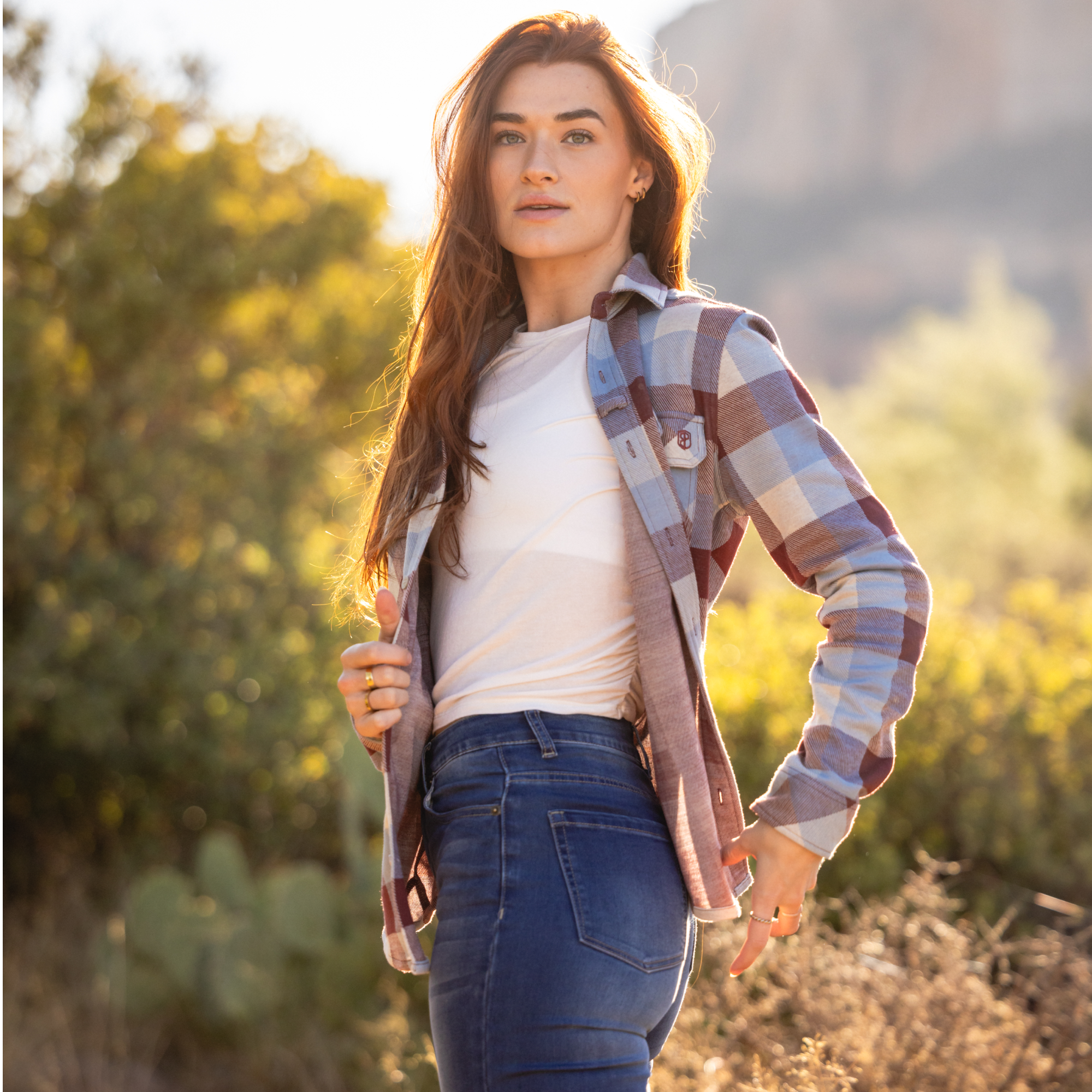 Premium Stretchy Flannel Shirt for Men - Soft & Comfortable Canyon Plaid - Ideal for Hiking, Camping & Outdoor Adventures