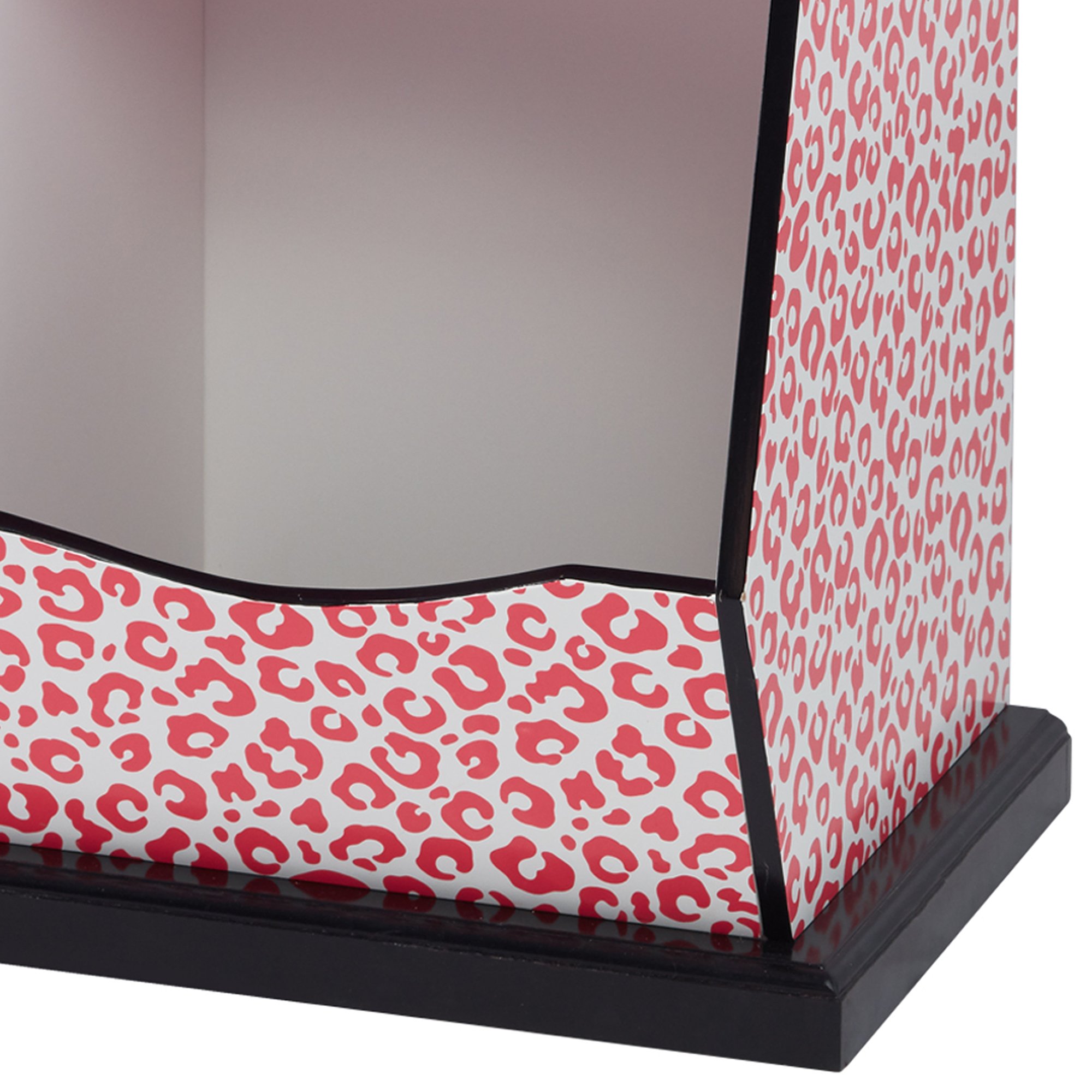 Teamson Kids Leopard Print 2-Bin Storage Organizer - Stylish Toy & Book Storage for Kids' Room, Nursery, or Playroom