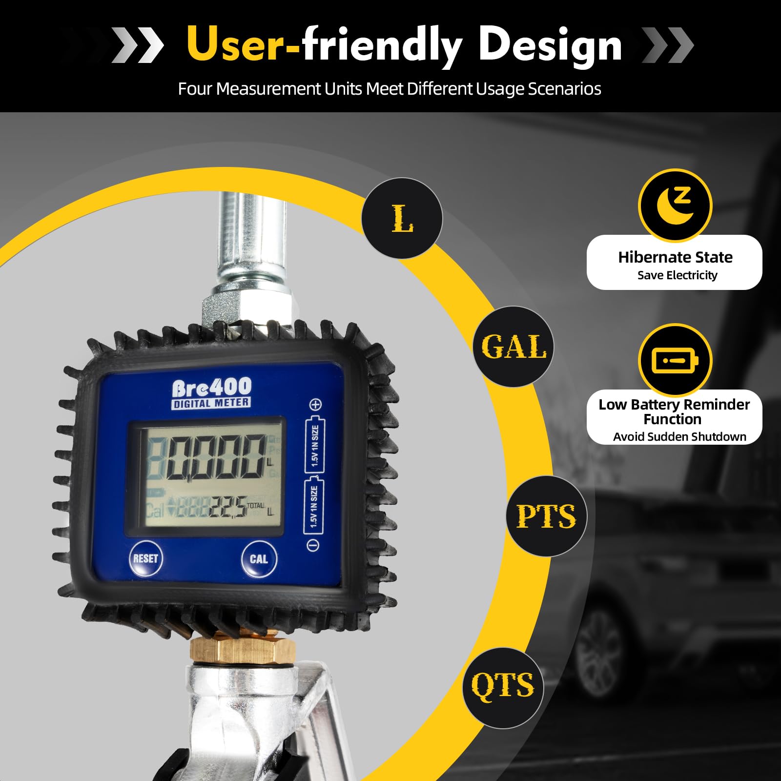Heavy Duty Digital Oil Transfer Pump - Air Operated Electronic Meter for Gasoline, Diesel & Fluids Dispensing with Control Valve & Nozzle | US Stock | Ideal for Auto Shops, Gas Stations & Industrial Use