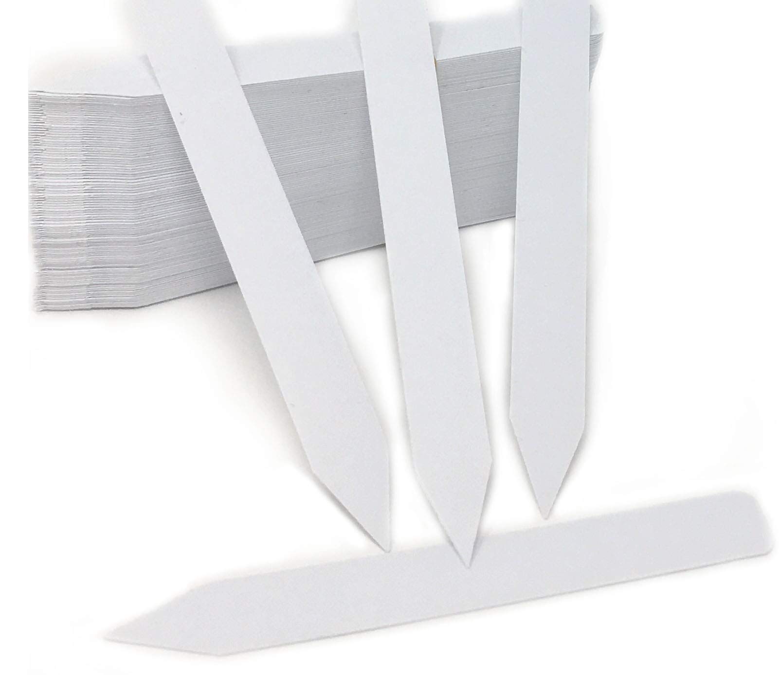 100 Pcs 5 Inch Plastic Plant Labels - Waterproof Nursery Garden Markers, White Plant Tags for Seedlings, Herbs, Vegetables - Perfect for Indoor/Outdoor Gardening & Greenhouse Organization