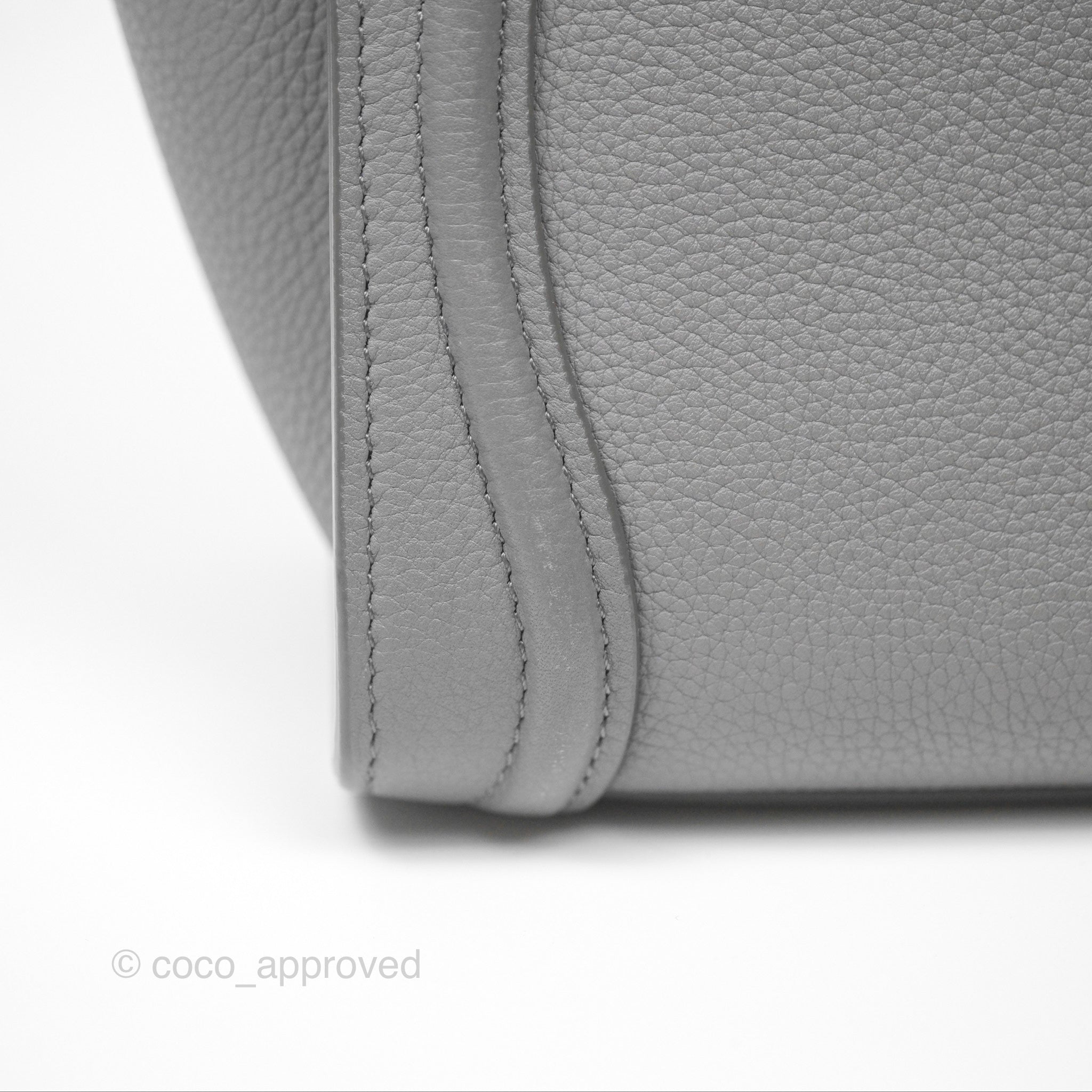 Celine Nano Luggage Bag in Grey Drummed Calfskin Leather - Perfect for Work, Travel & Everyday Luxury Handbag