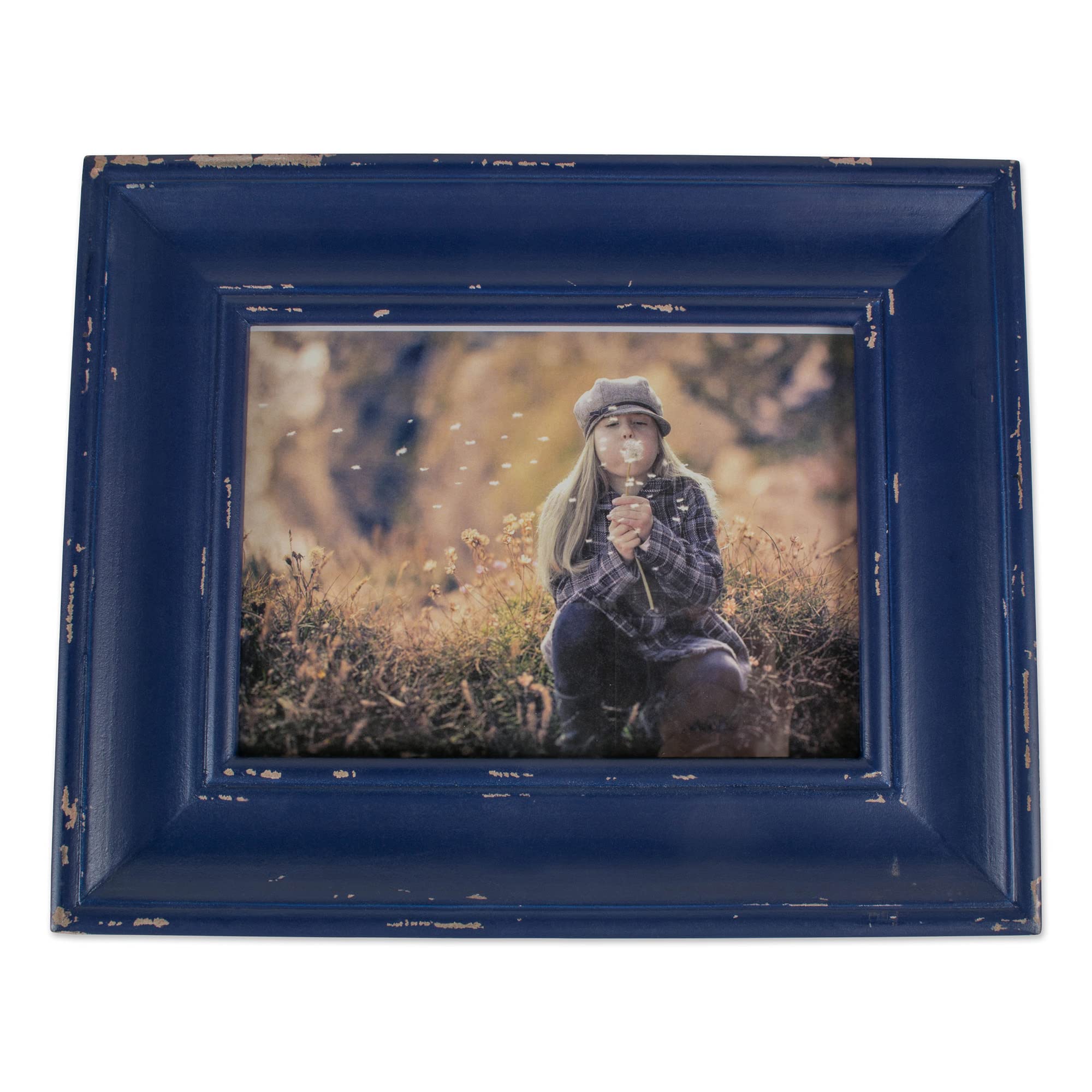 11.5 x 13.5 Inch Distressed Blue and Brown Traditional Picture Frame - Vintage Style Wall Decor for Living Room, Bedroom & Office | Perfect for Family Photos, Artwork & Certificates