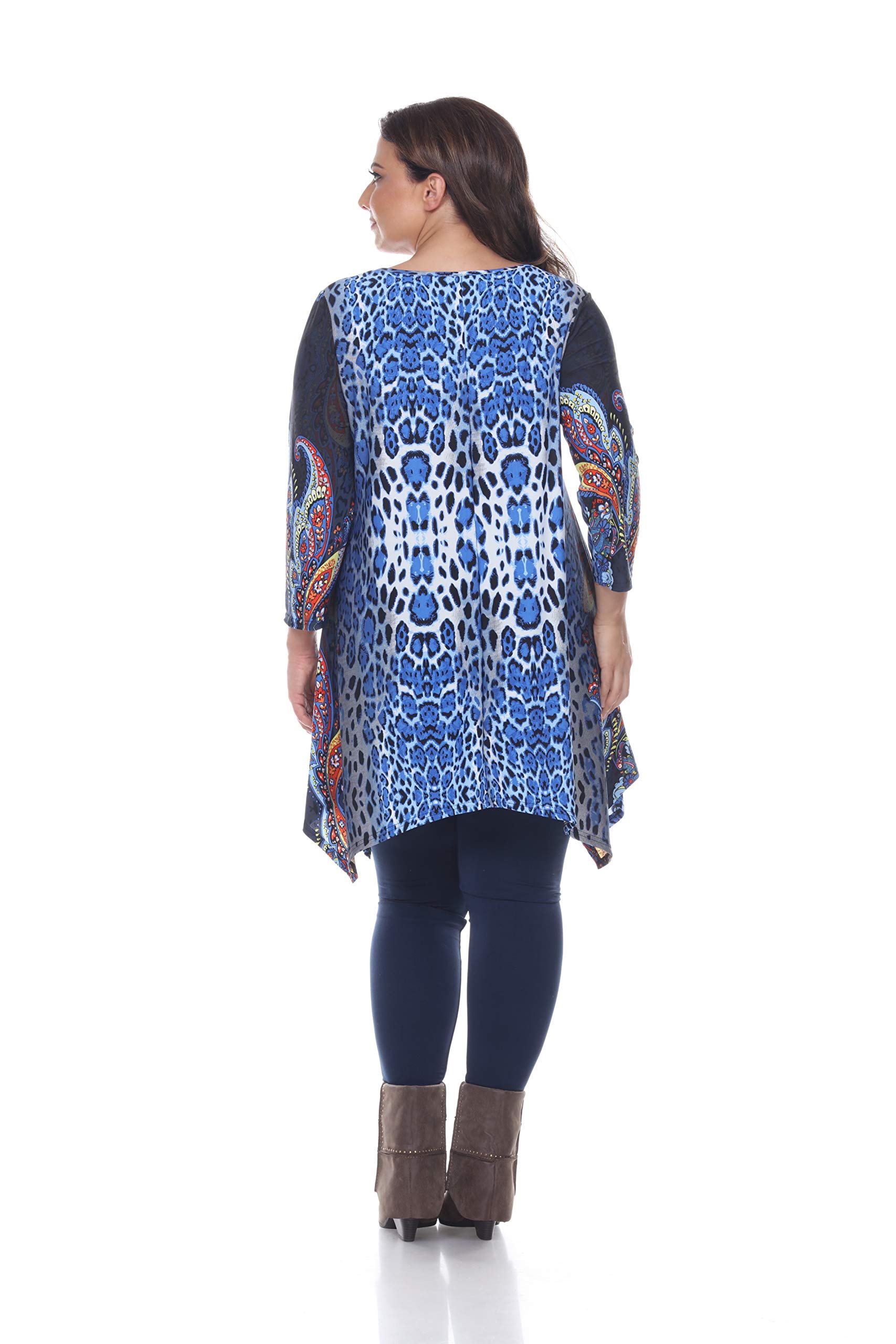 White Mark Women's Plus Size Marlene Tunic Top - Flowy Casual Blouse for Work & Weekend Outfits