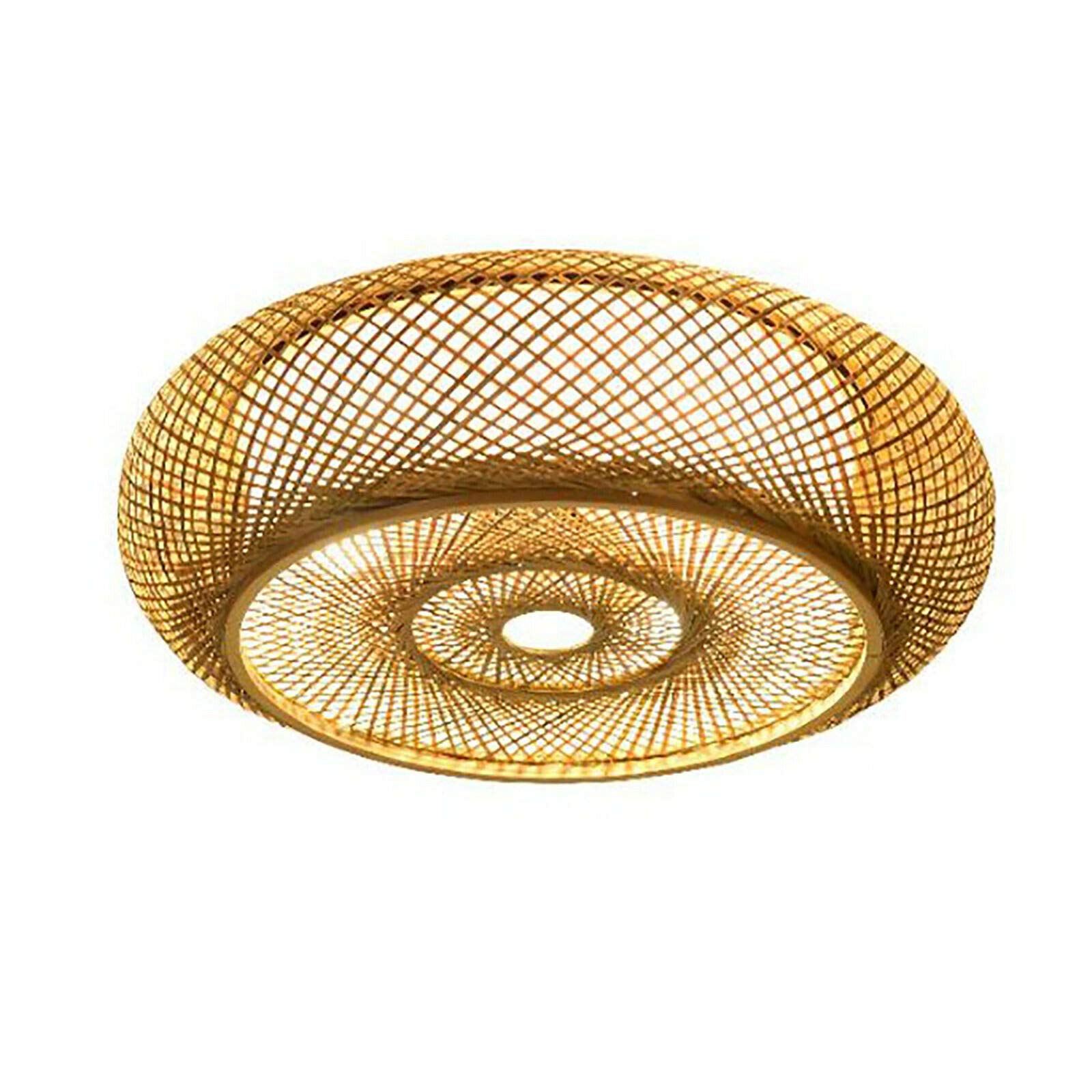 Antique Rattan Pendant Light - Handwoven Natural Wood Ceiling Fixture for Dining Room, Living Room, Restaurant | Vintage Farmhouse Lighting for Rustic Home Decor & Cozy Ambiance