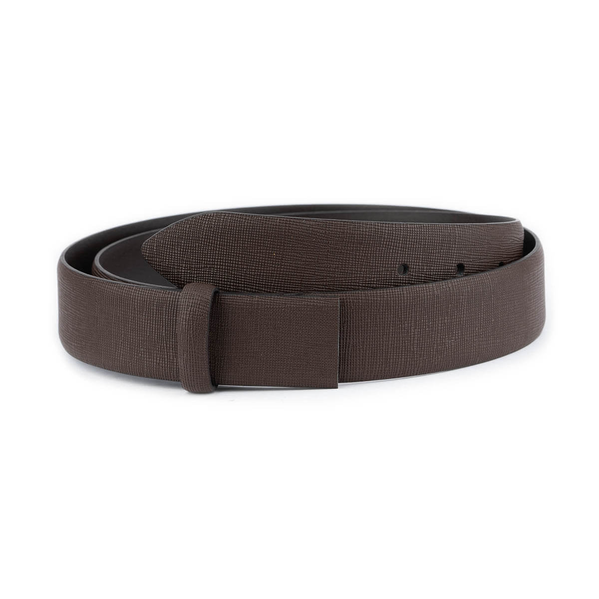 Genuine Brown Saffiano Leather Belt Replacement Strap for Dunhill Women's Belts - Fashion Accessory for Office, Casual & Formal Outfits