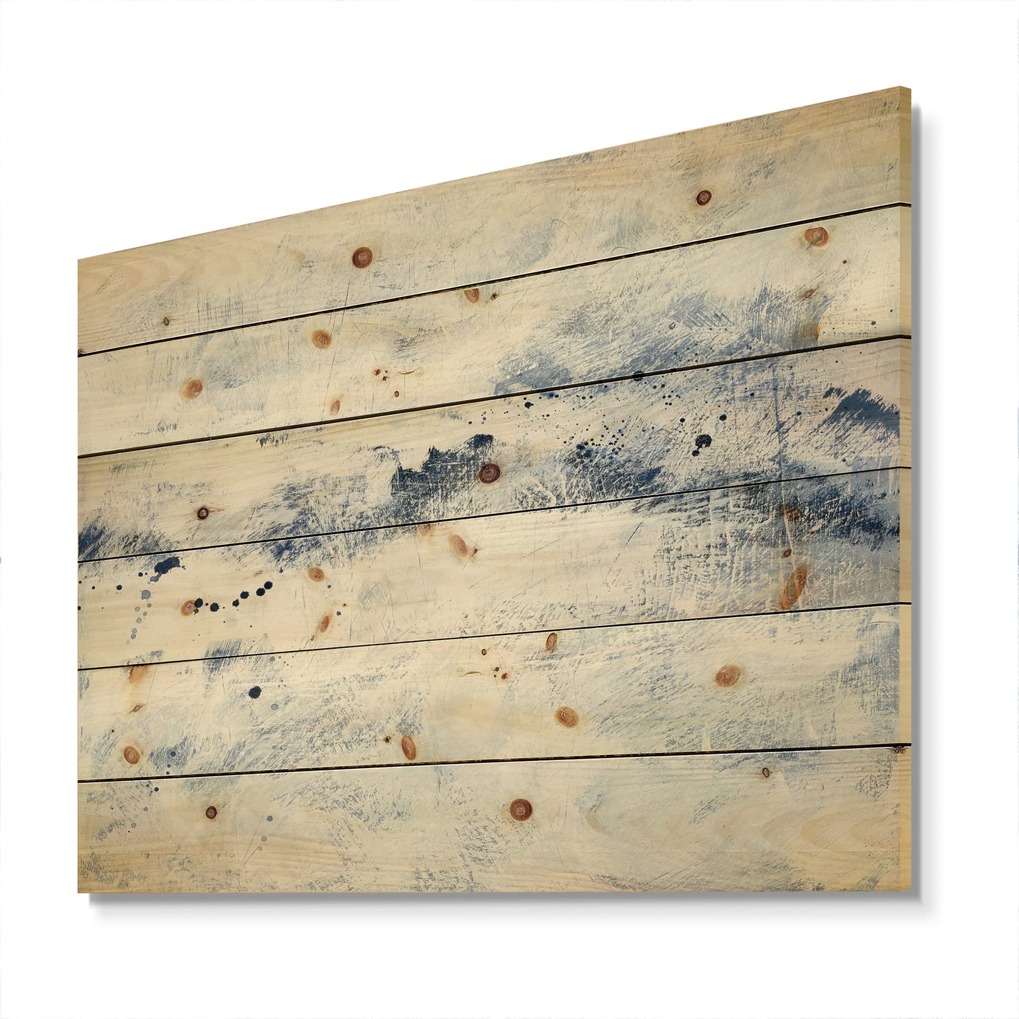 Farmhouse Blue Wipe Out Wood Wall Decor - Handcrafted Pine Wood Wall Art Panel - Large Cottage Style Home Decoration for Living Room, Bedroom & Entryway